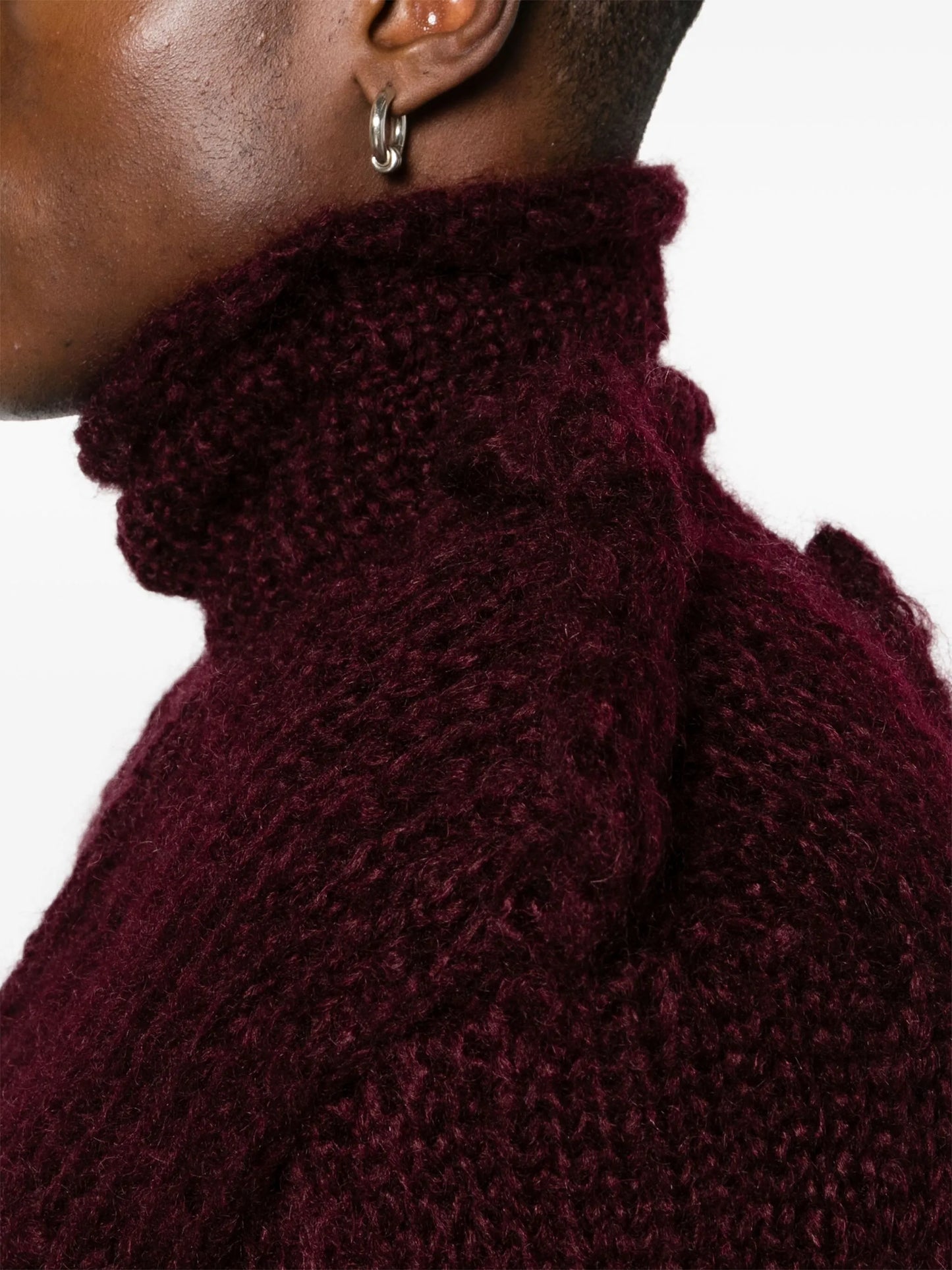 high-neck chunky-knit jumper