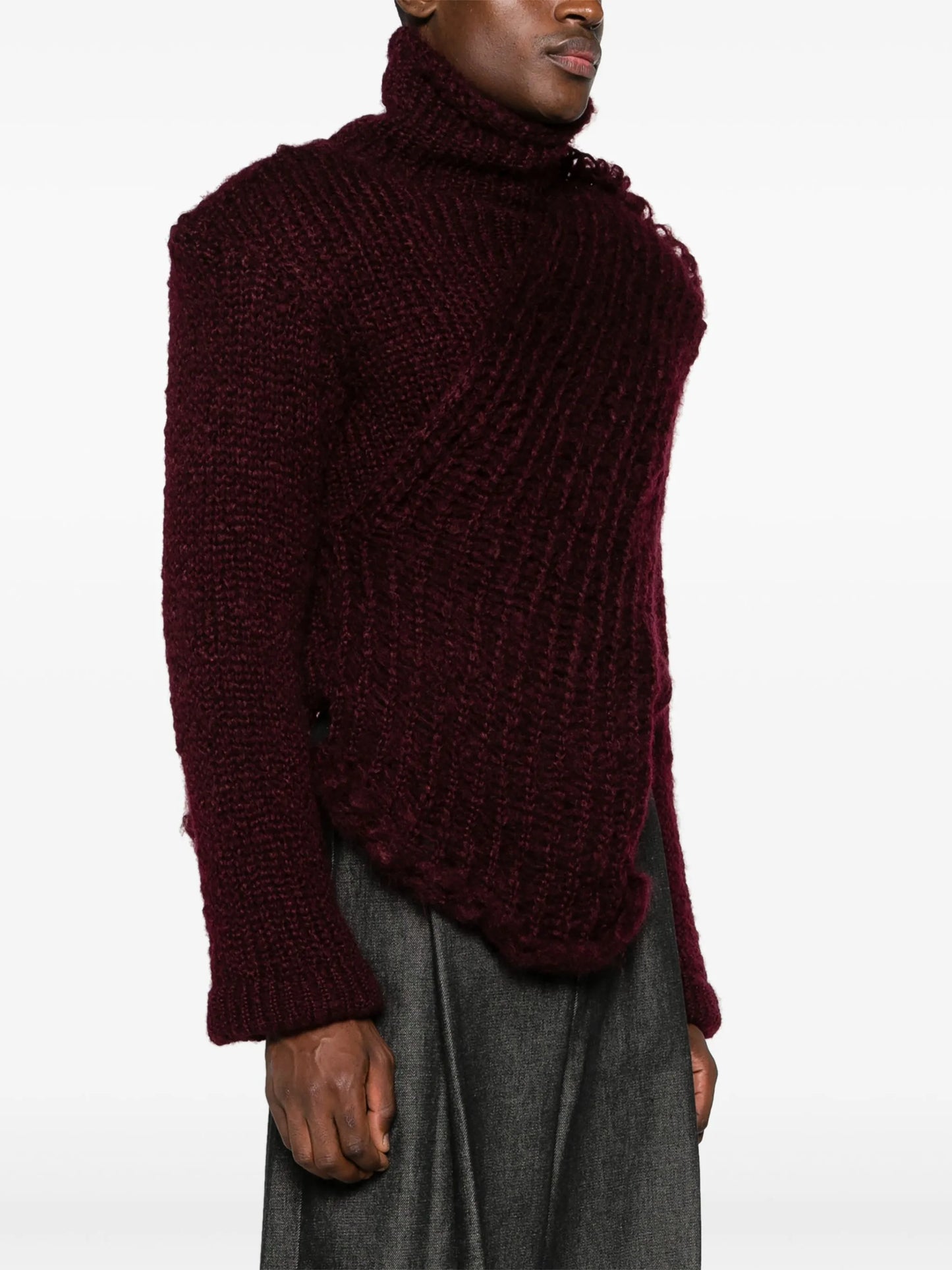 high-neck chunky-knit jumper