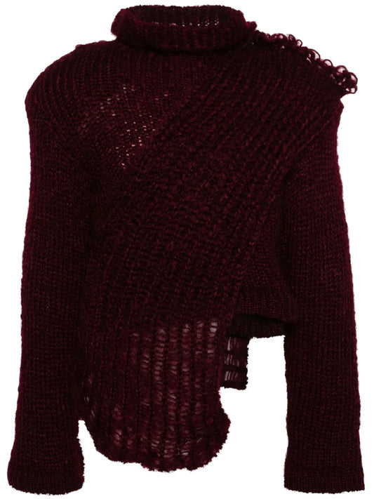 high-neck chunky-knit jumper