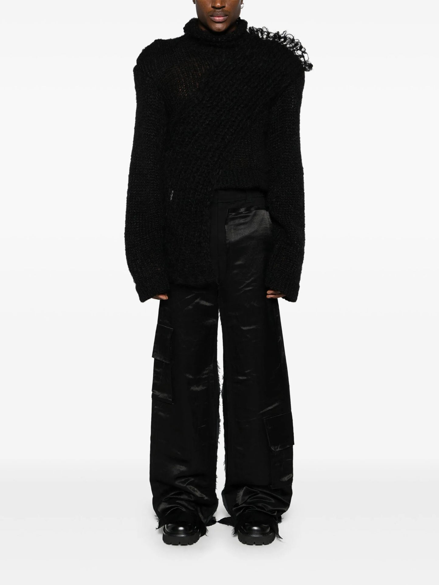 deconstructed mohair jumper