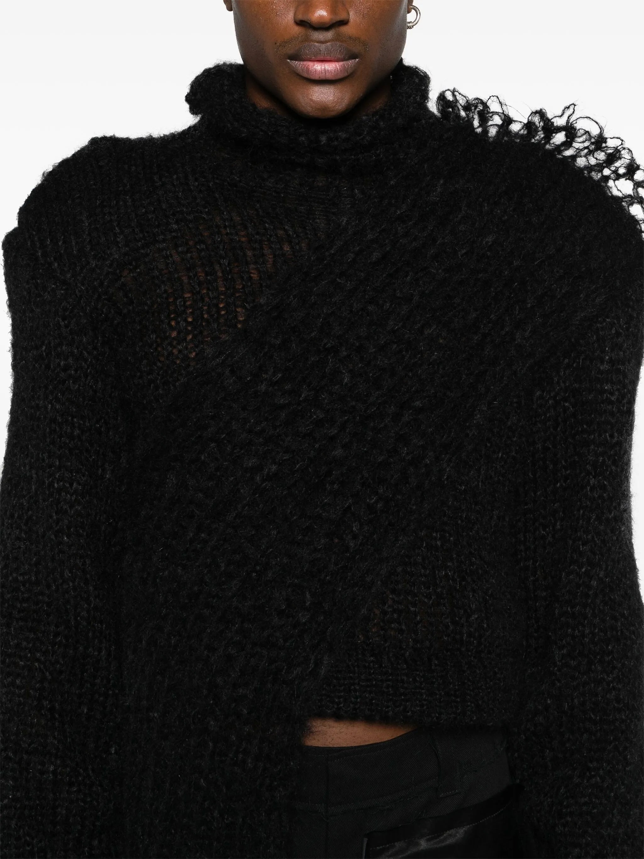 deconstructed mohair jumper