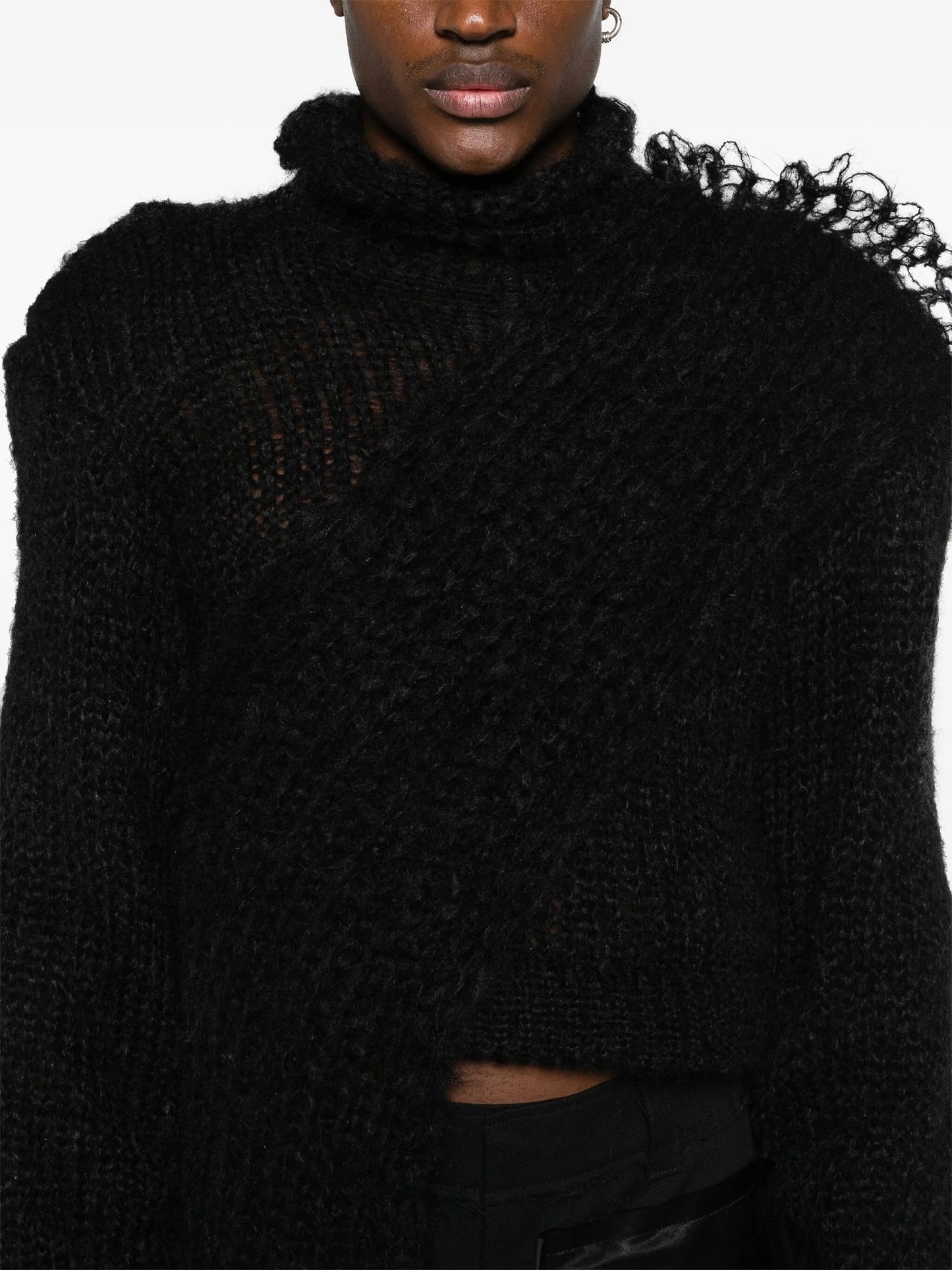 deconstructed mohair jumper