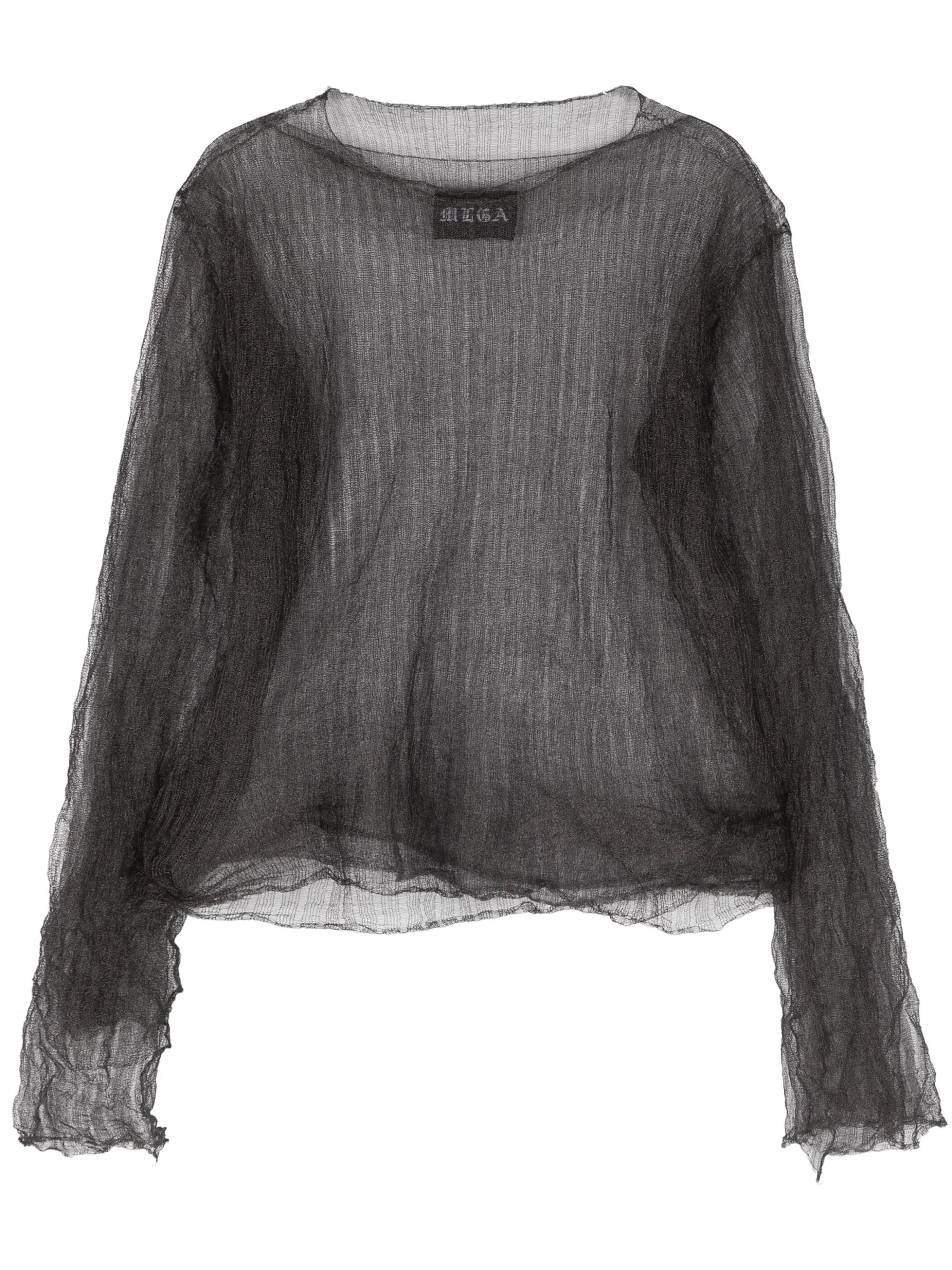 layered open-knit T-shirt