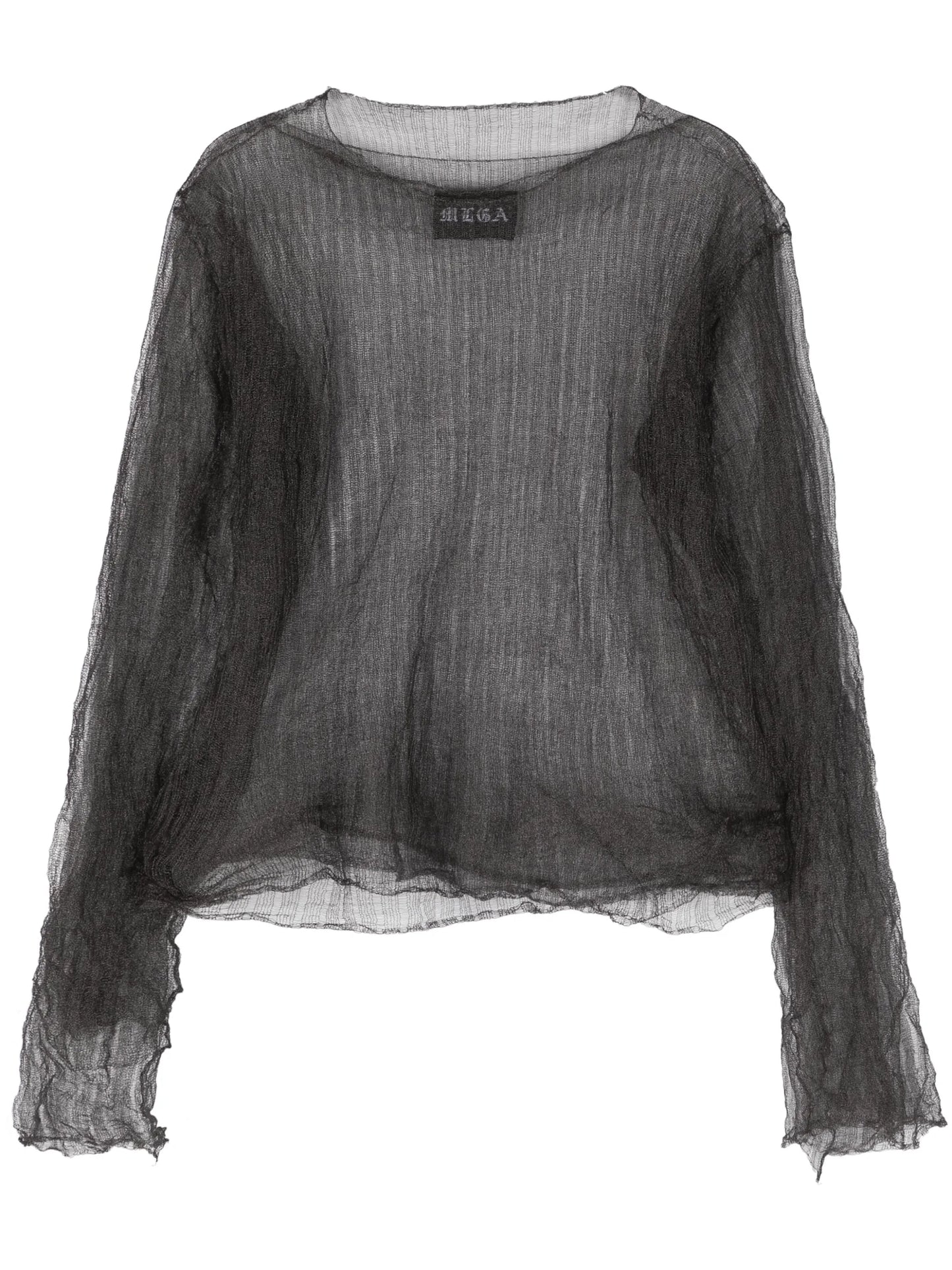 layered open-knit T-shirt