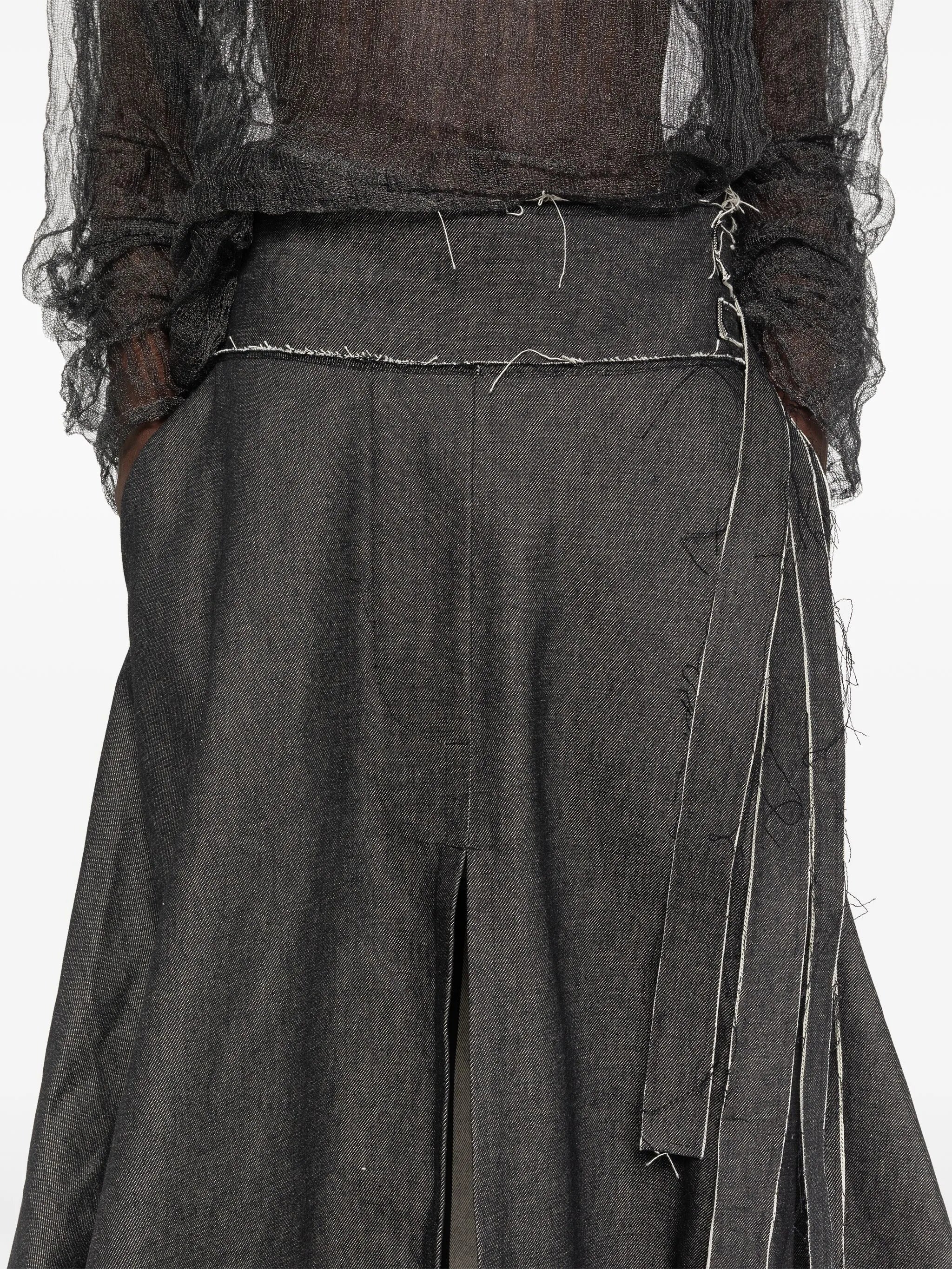 distressed denim skirt