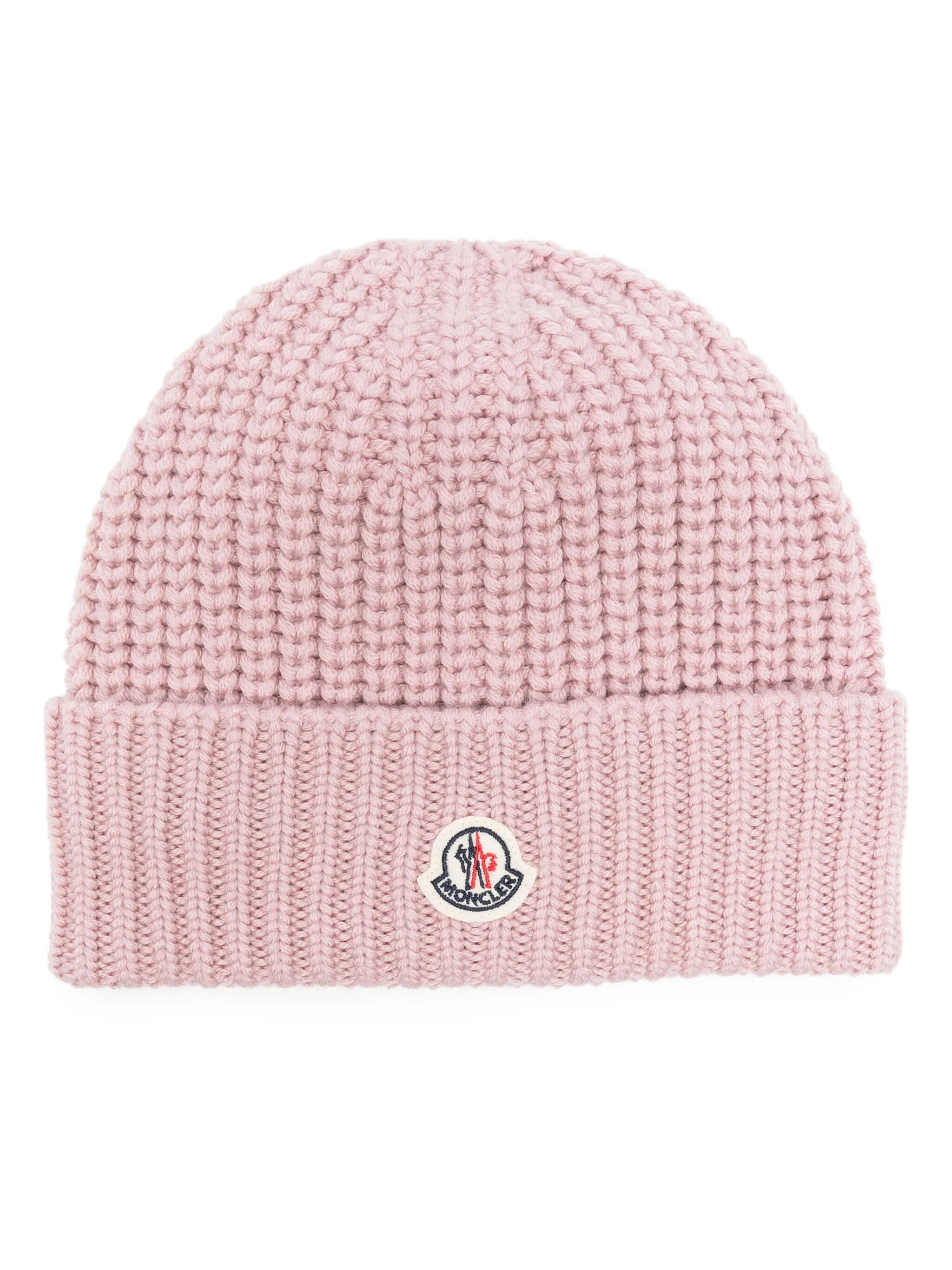 logo-patch ribbed-knit beanie