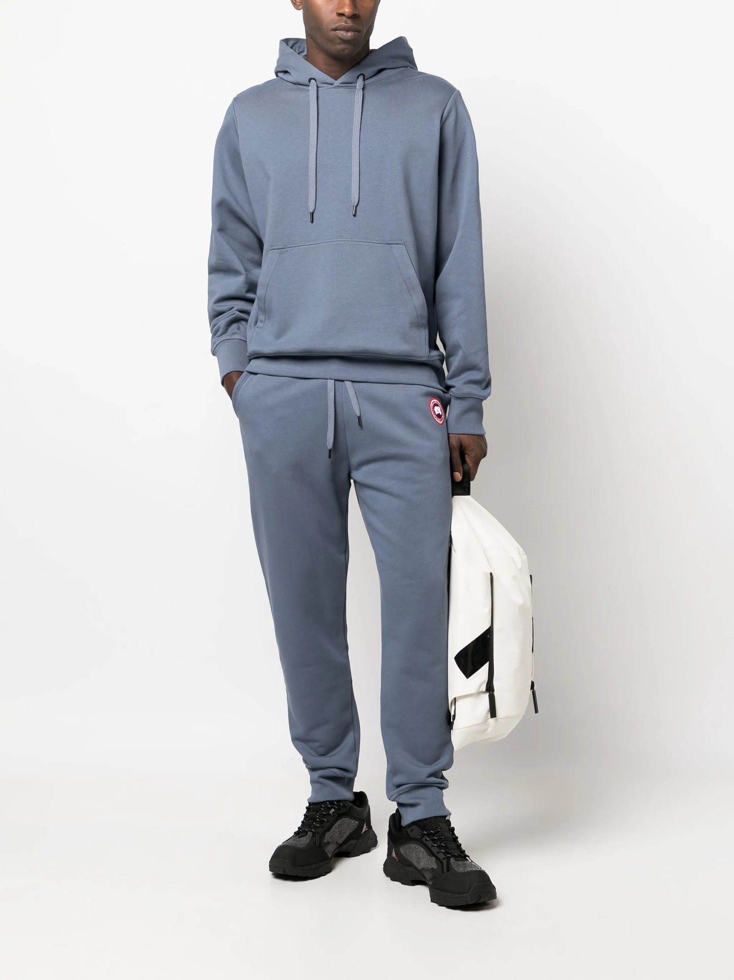 logo-patch cotton hoodie