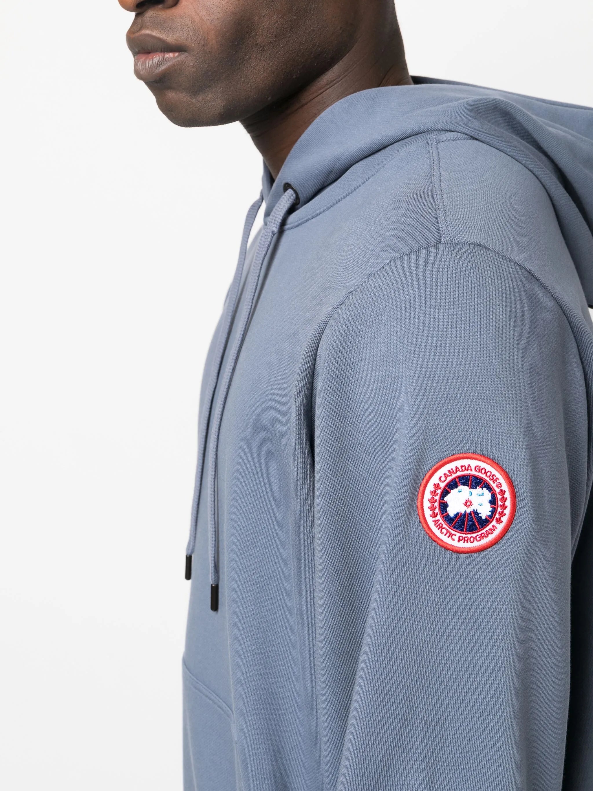 logo-patch cotton hoodie
