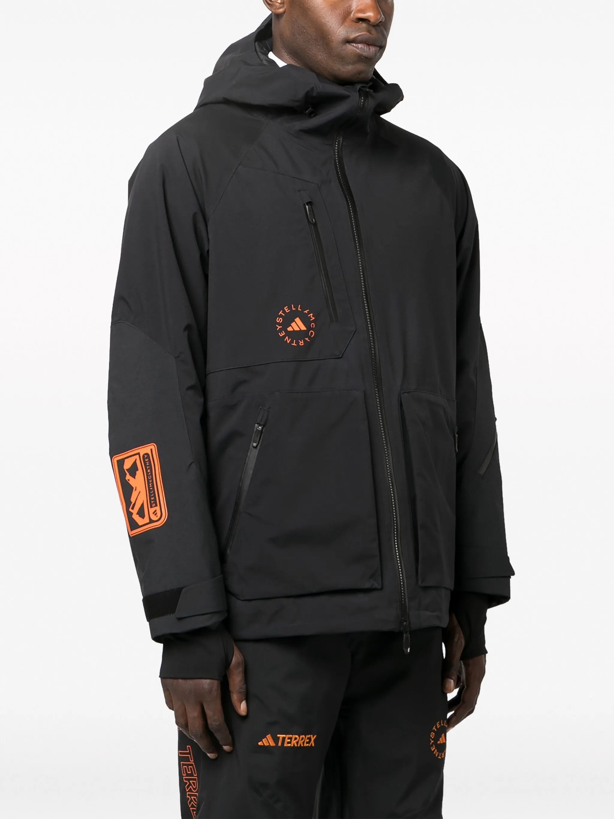logo-print hooded jacket