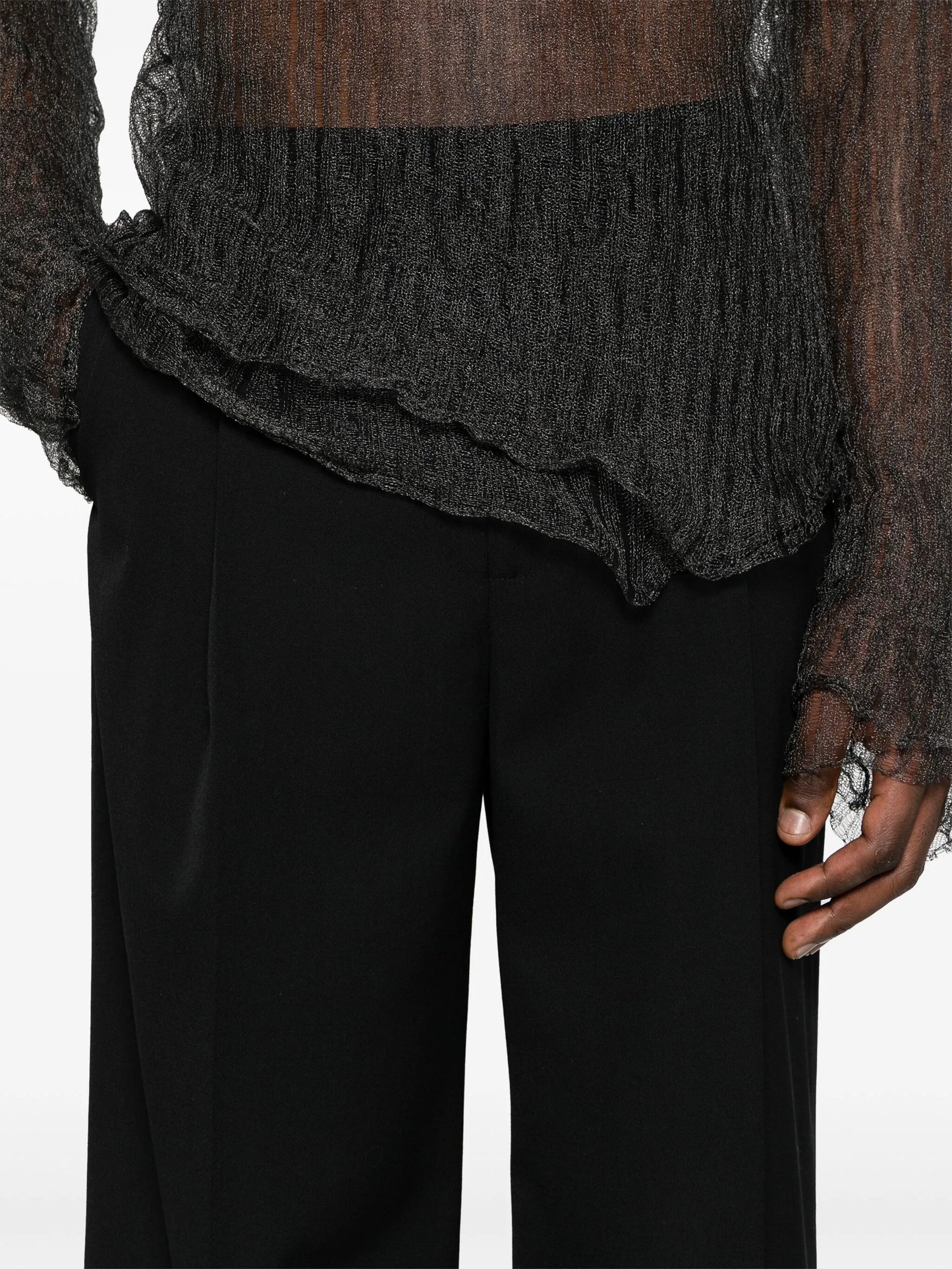 wide-leg tailored trousers