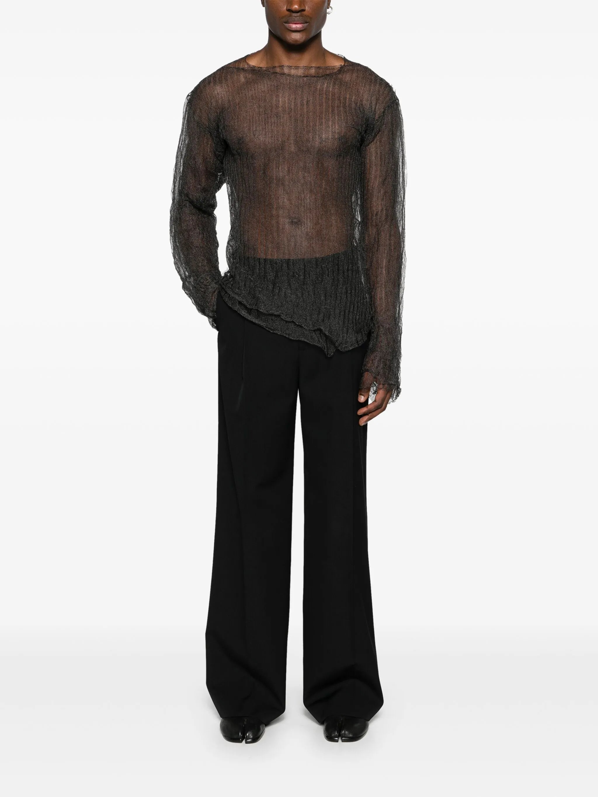 wide-leg tailored trousers
