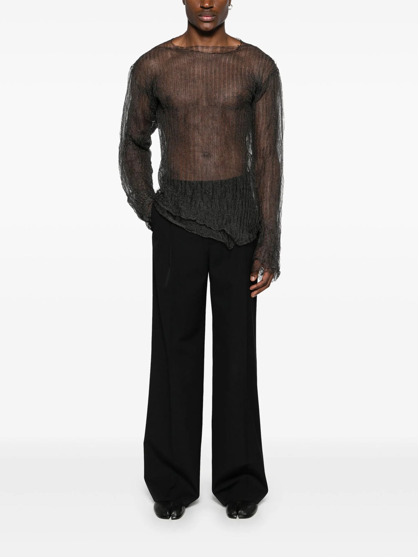 wide-leg tailored trousers
