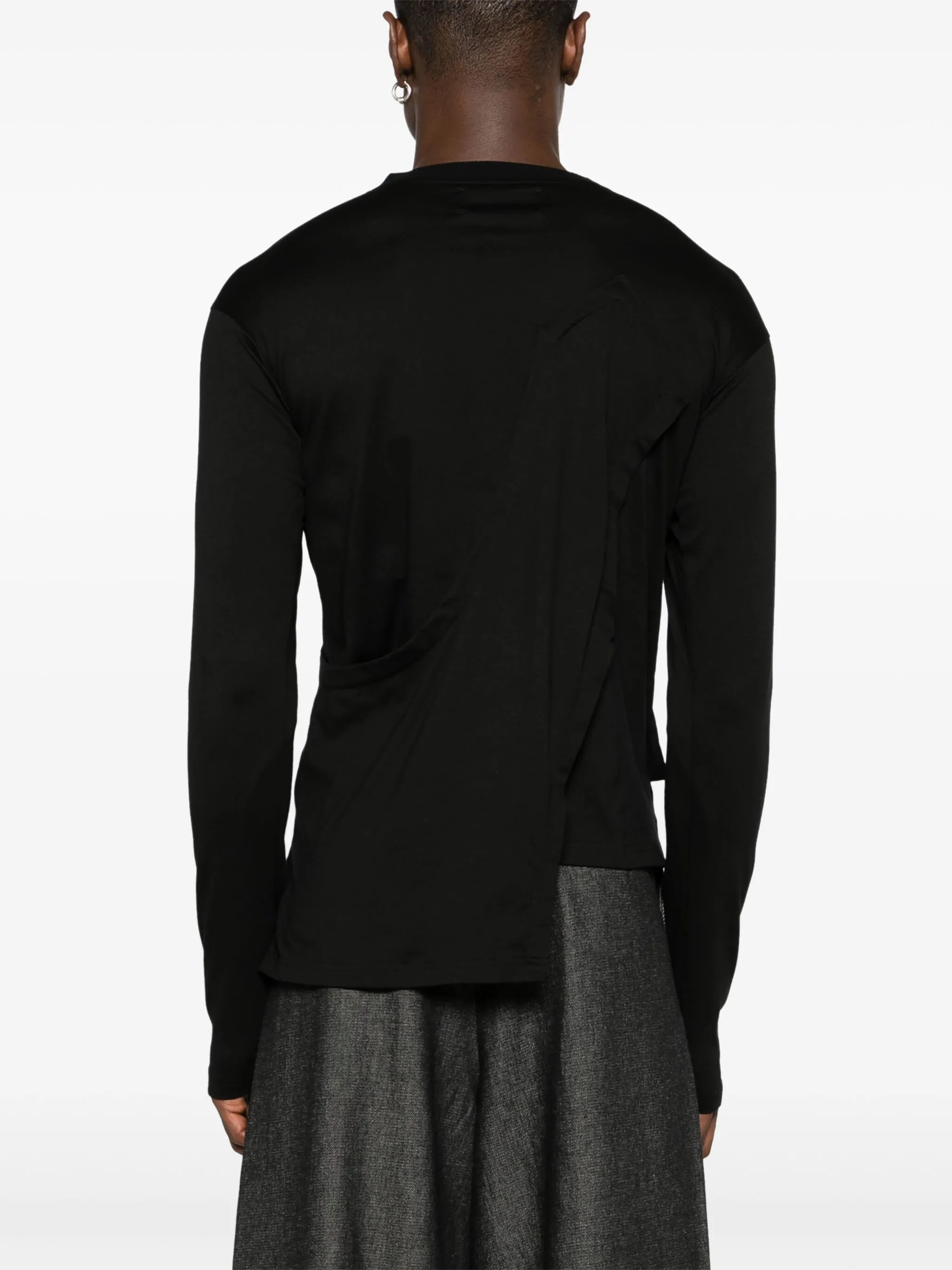 deconstructed-design cotton T-shirt