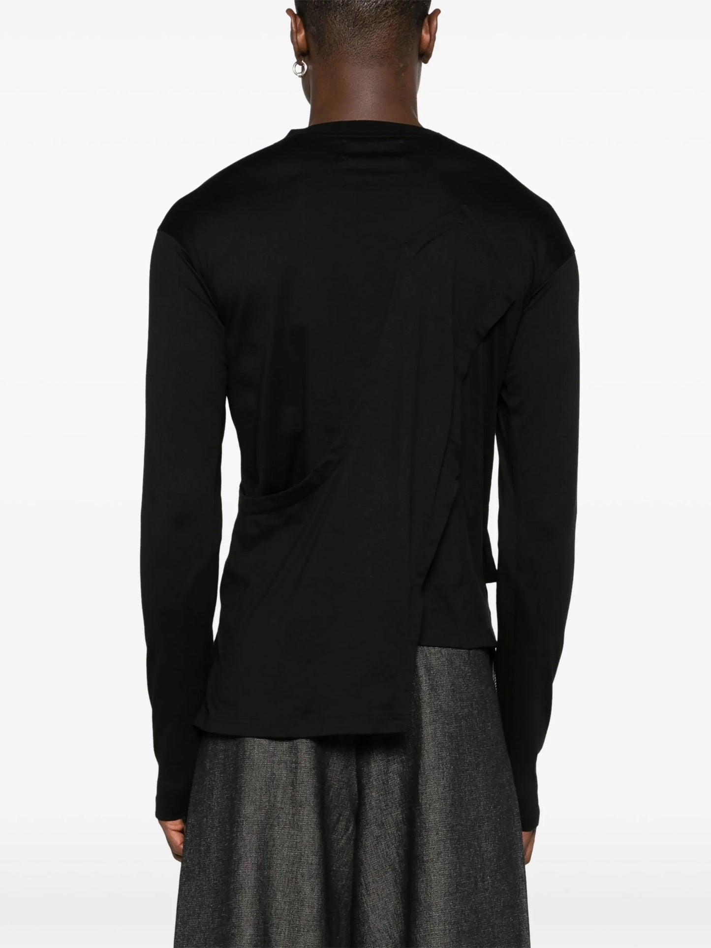 deconstructed-design cotton T-shirt