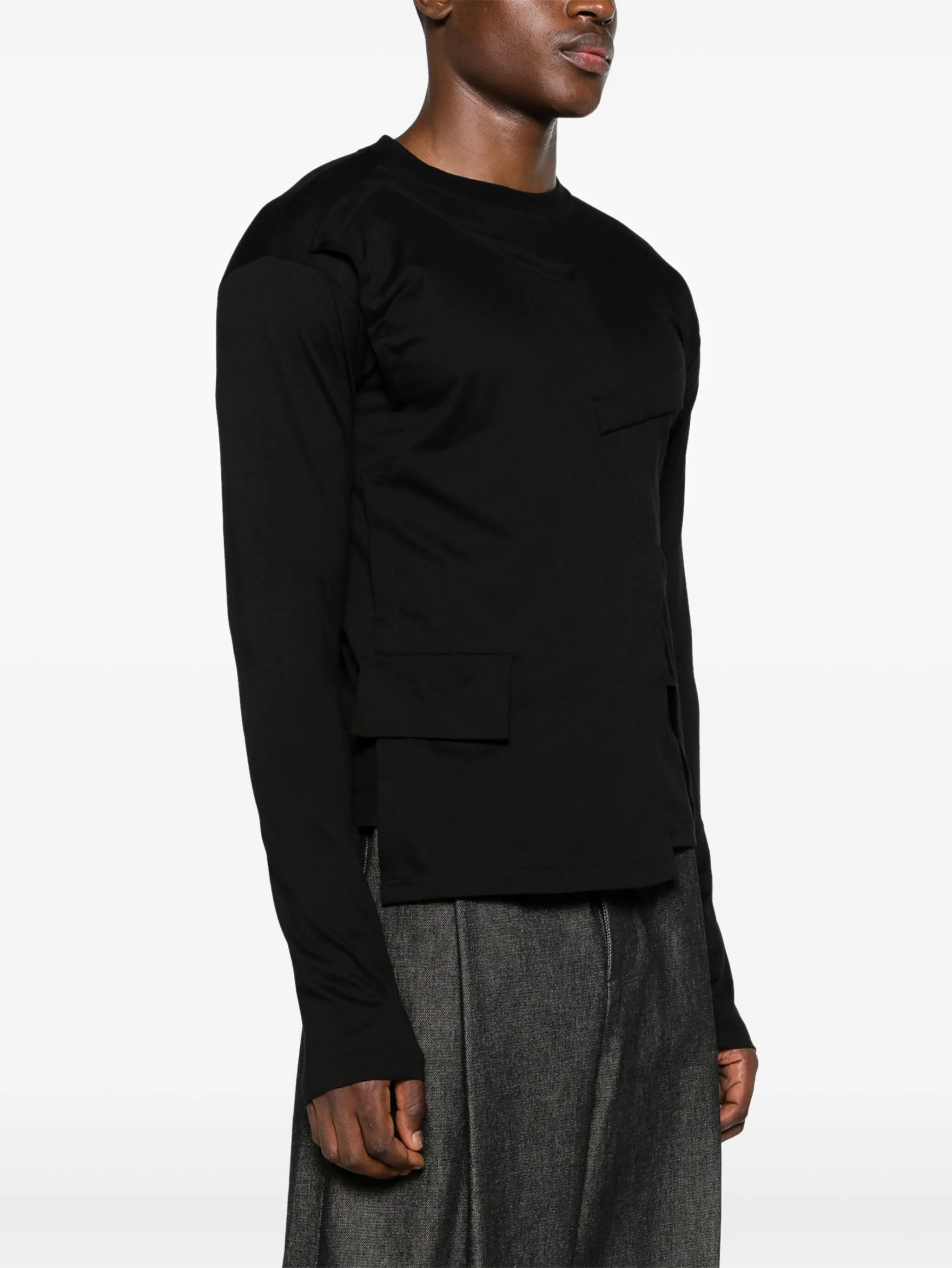 deconstructed-design cotton T-shirt