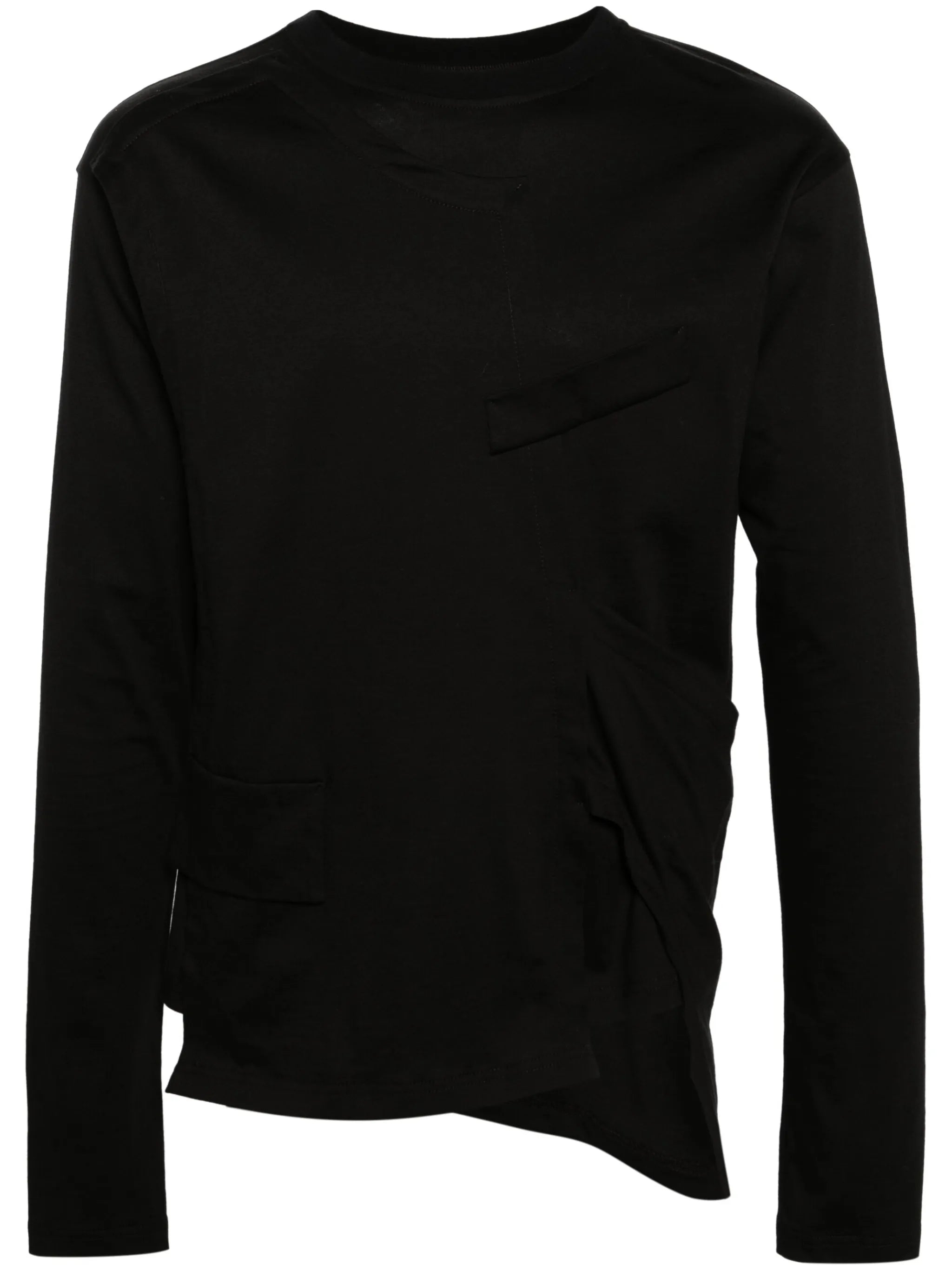 deconstructed-design cotton T-shirt