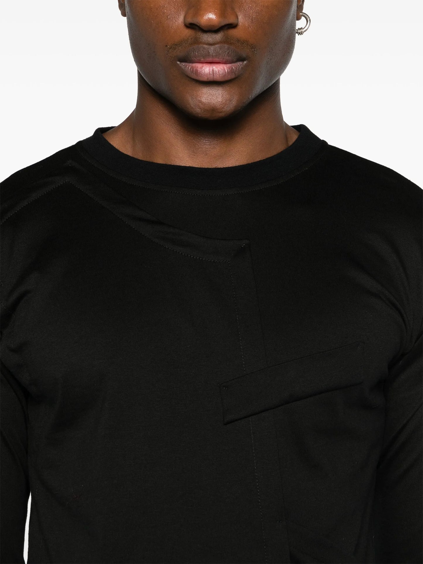 deconstructed-design cotton T-shirt