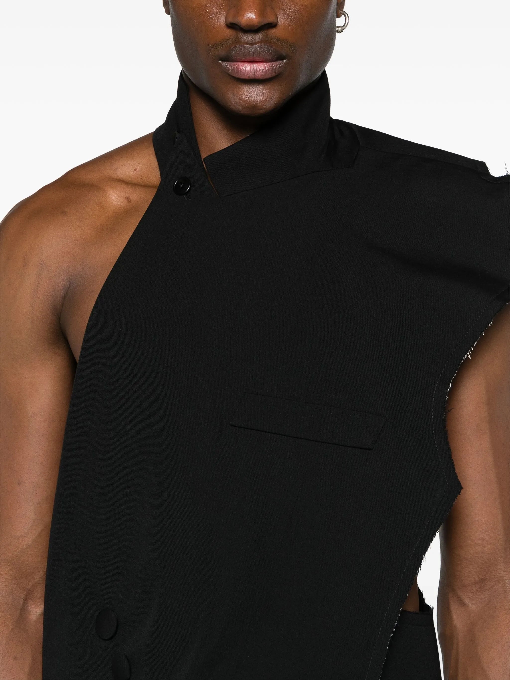 deconstructed wool gilet