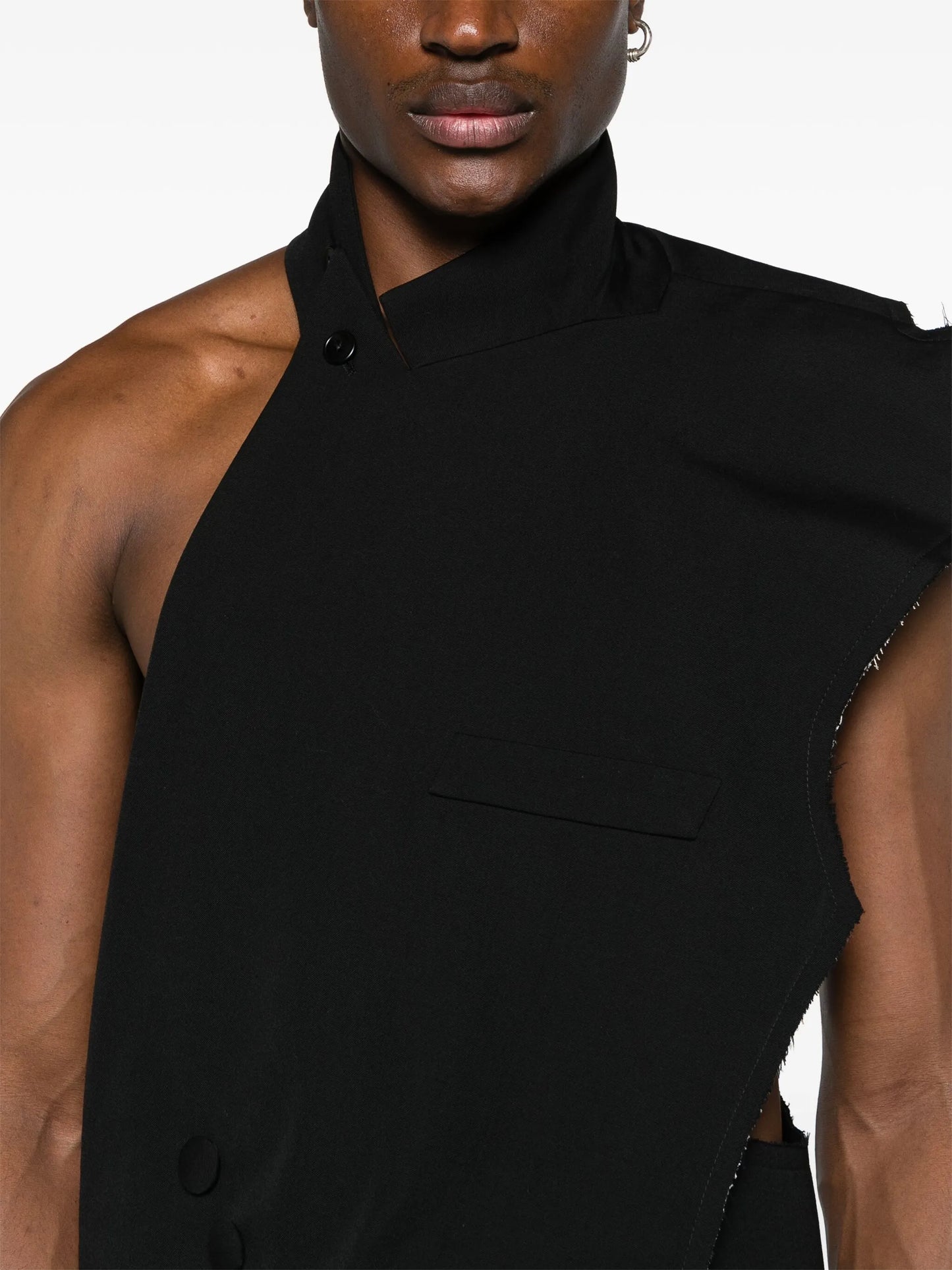 deconstructed wool gilet