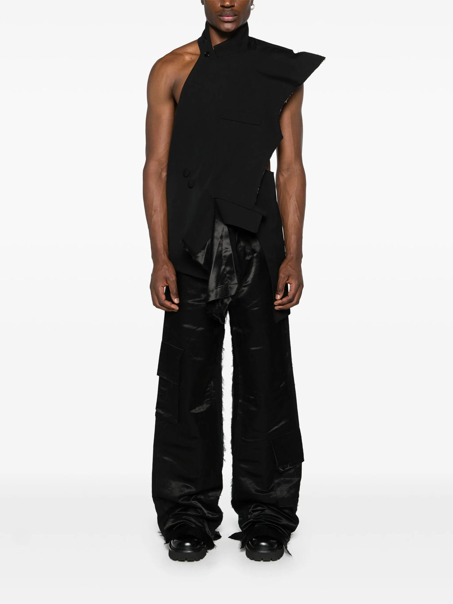 deconstructed wool gilet