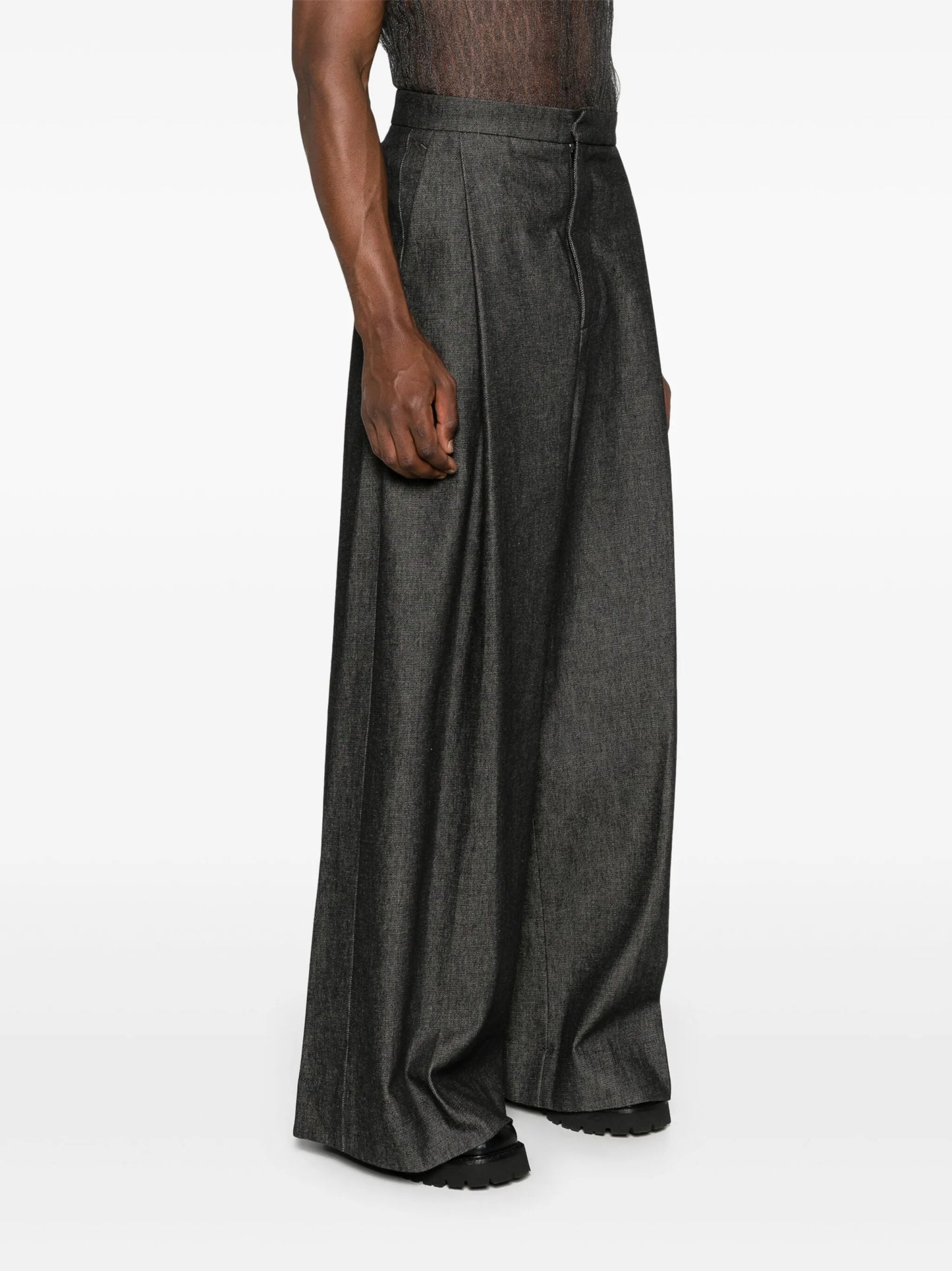 wide-leg tailored trousers