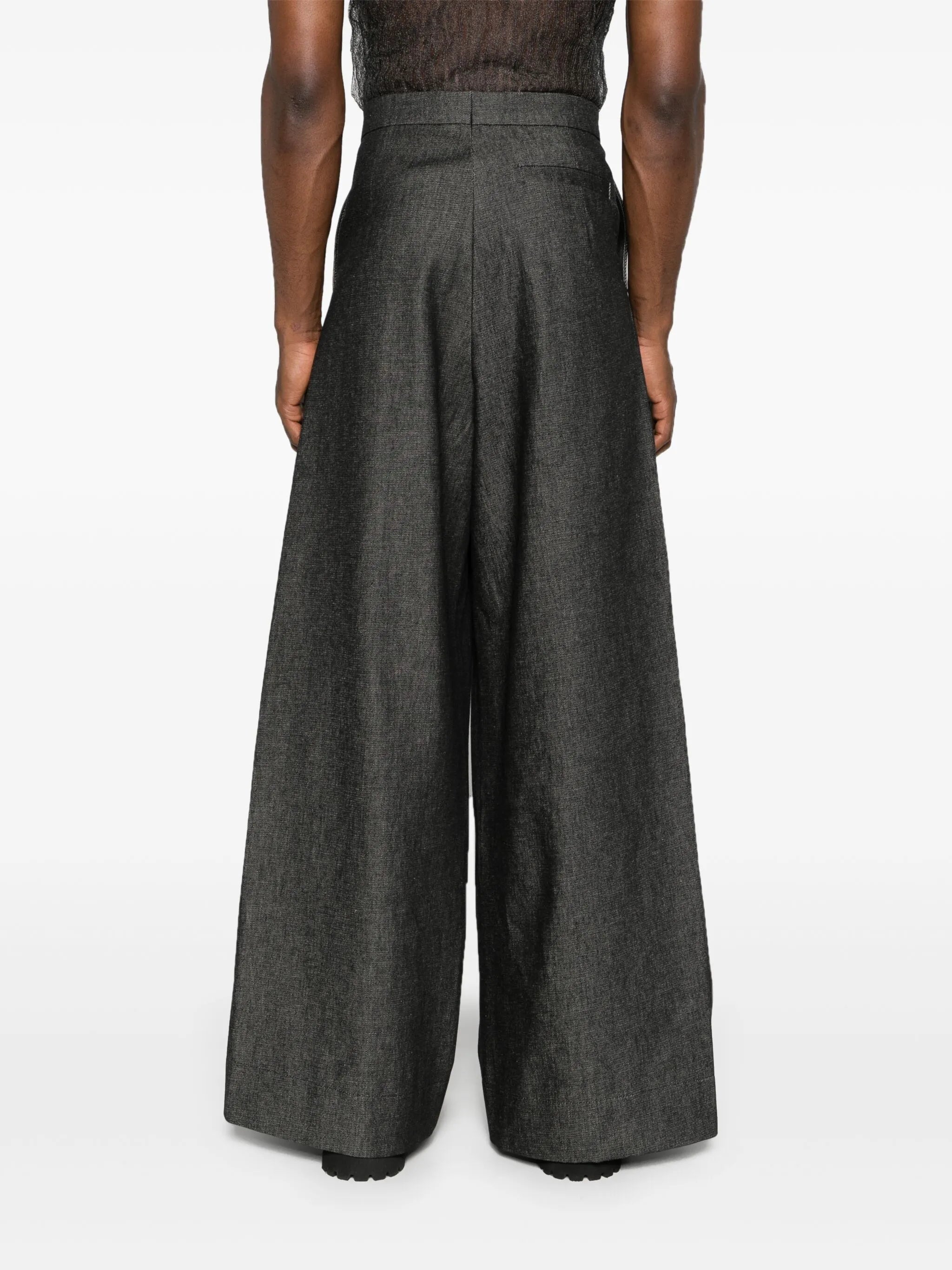 wide-leg tailored trousers