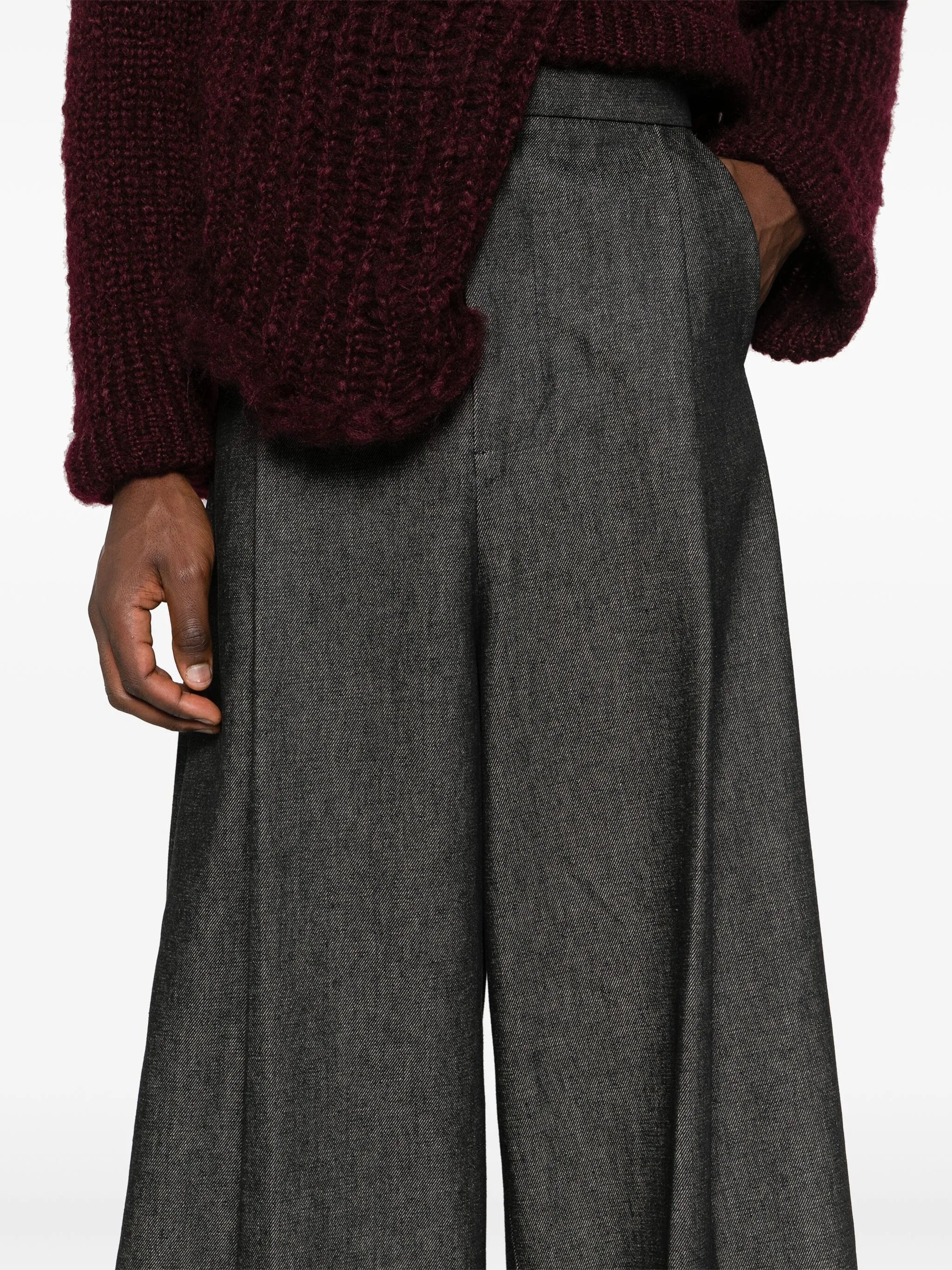 wide-leg tailored trousers