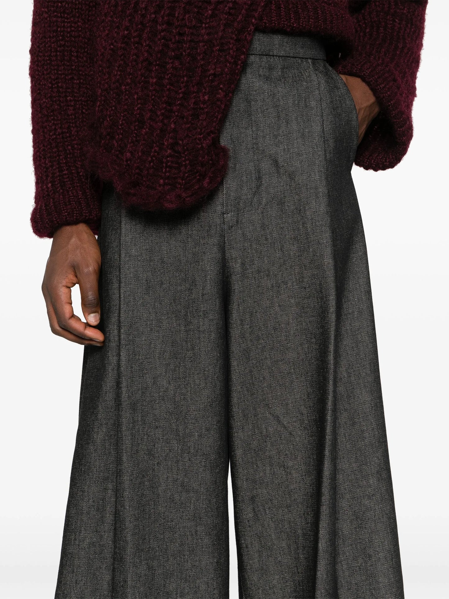 wide-leg tailored trousers