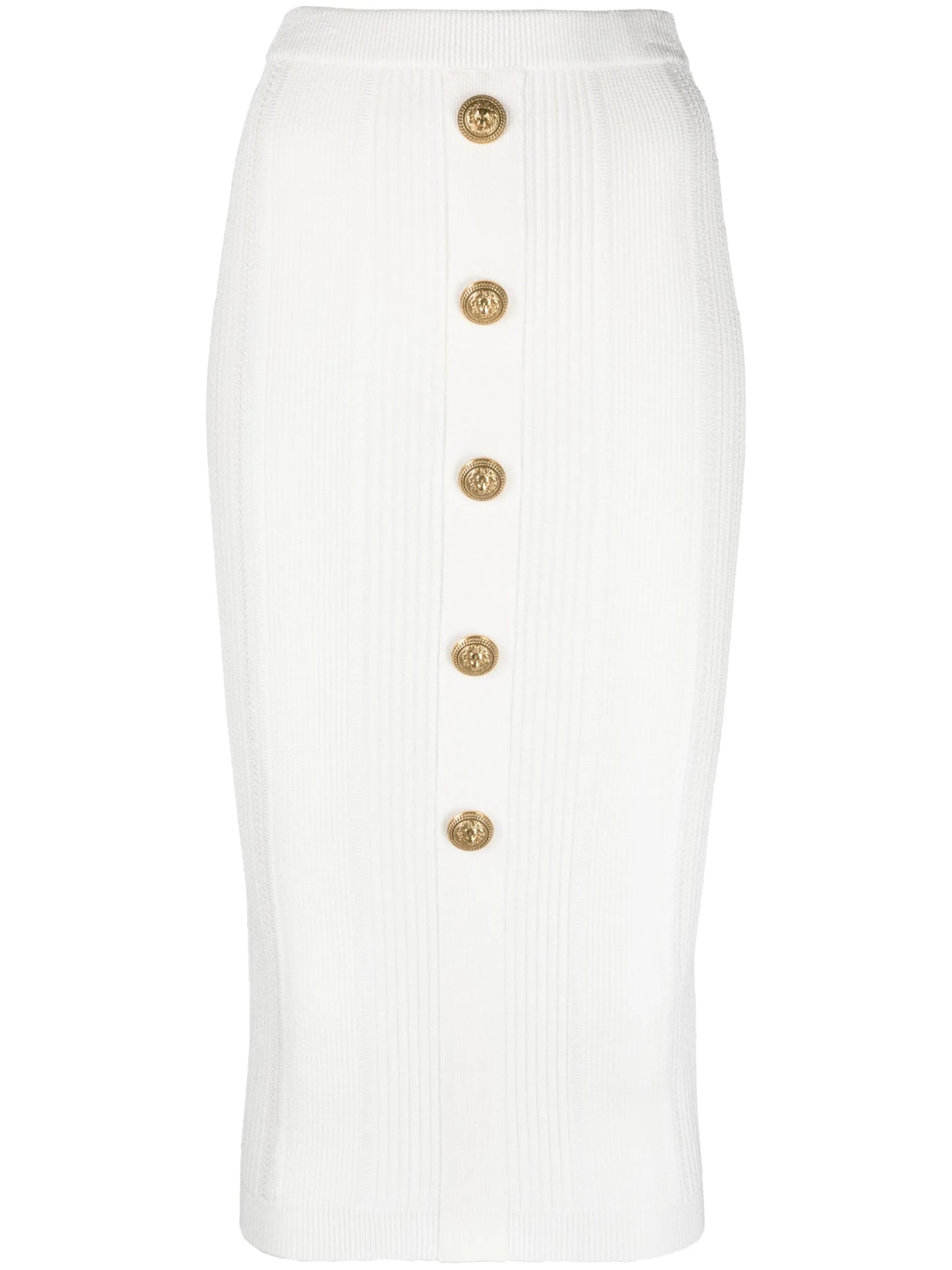 ribbed-knit midi skirt