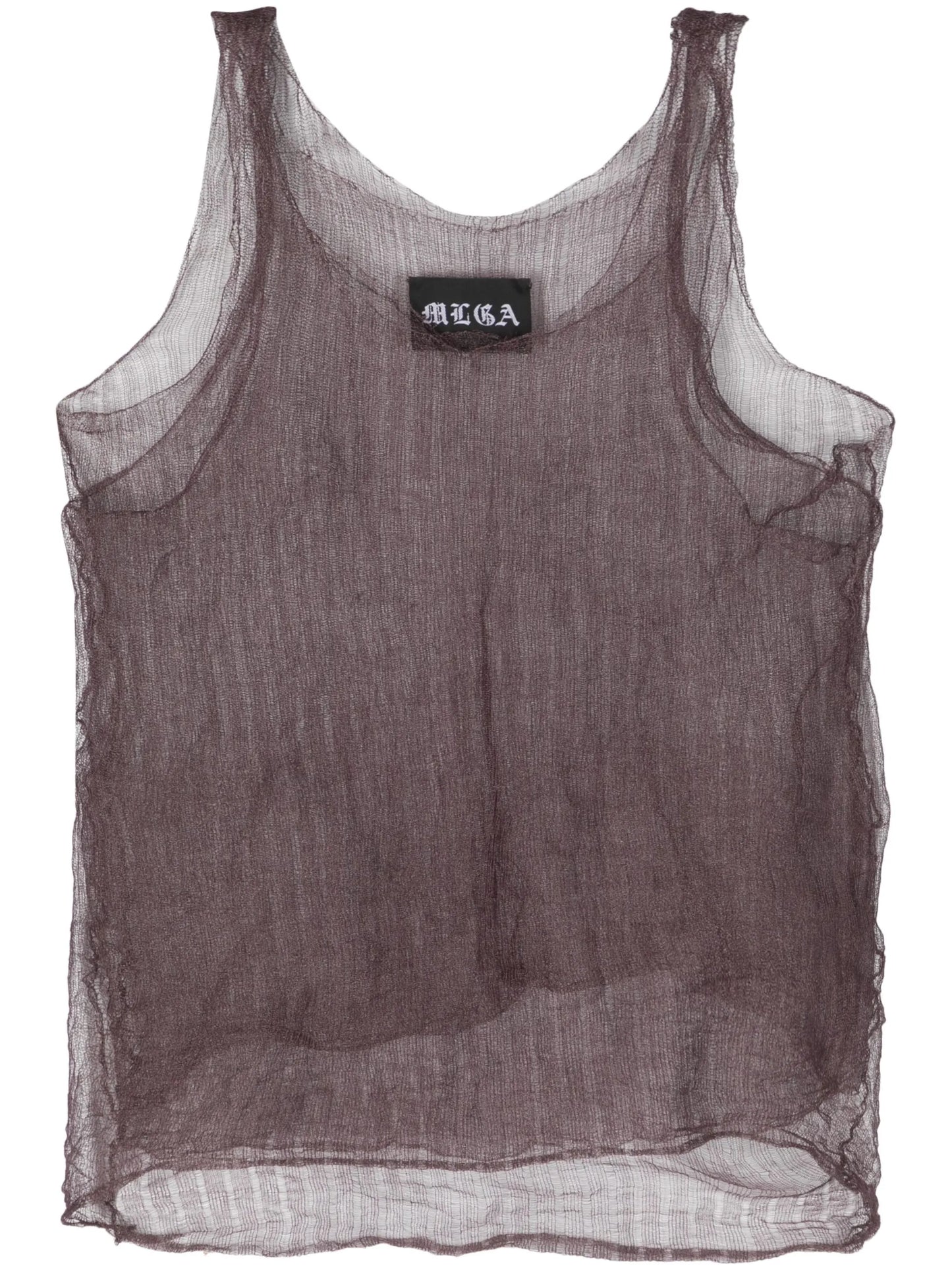 layered open-knit tank top