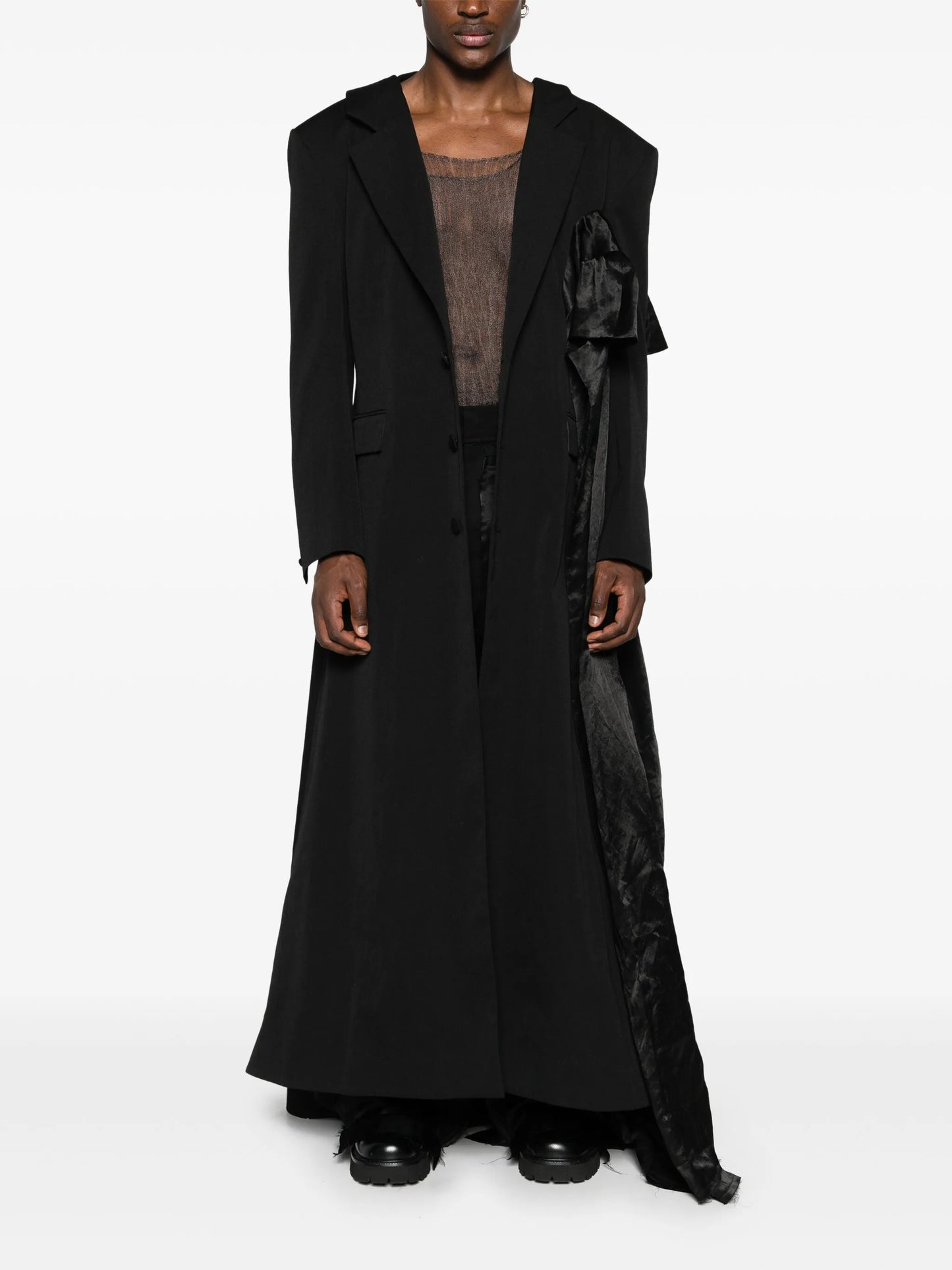 floor-length single-breasted coat