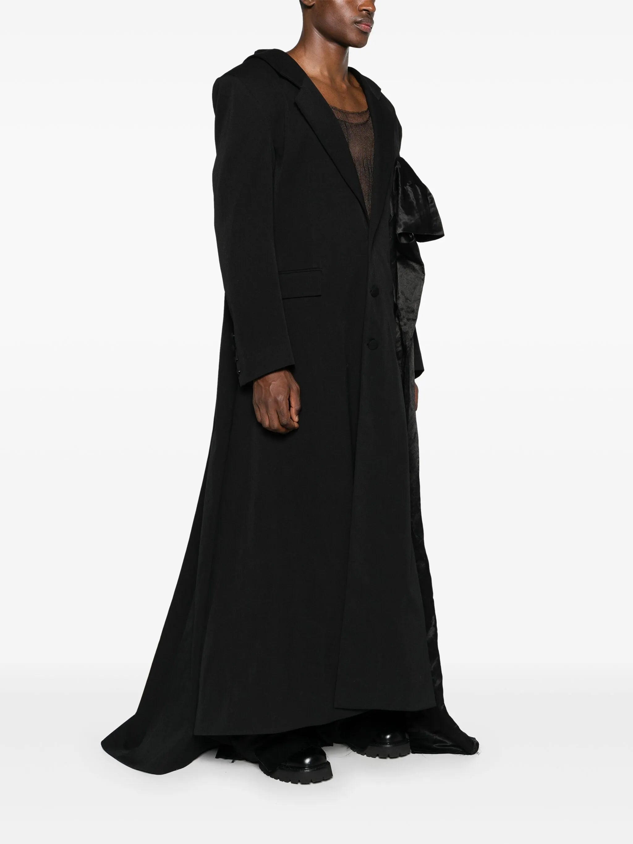 floor-length single-breasted coat