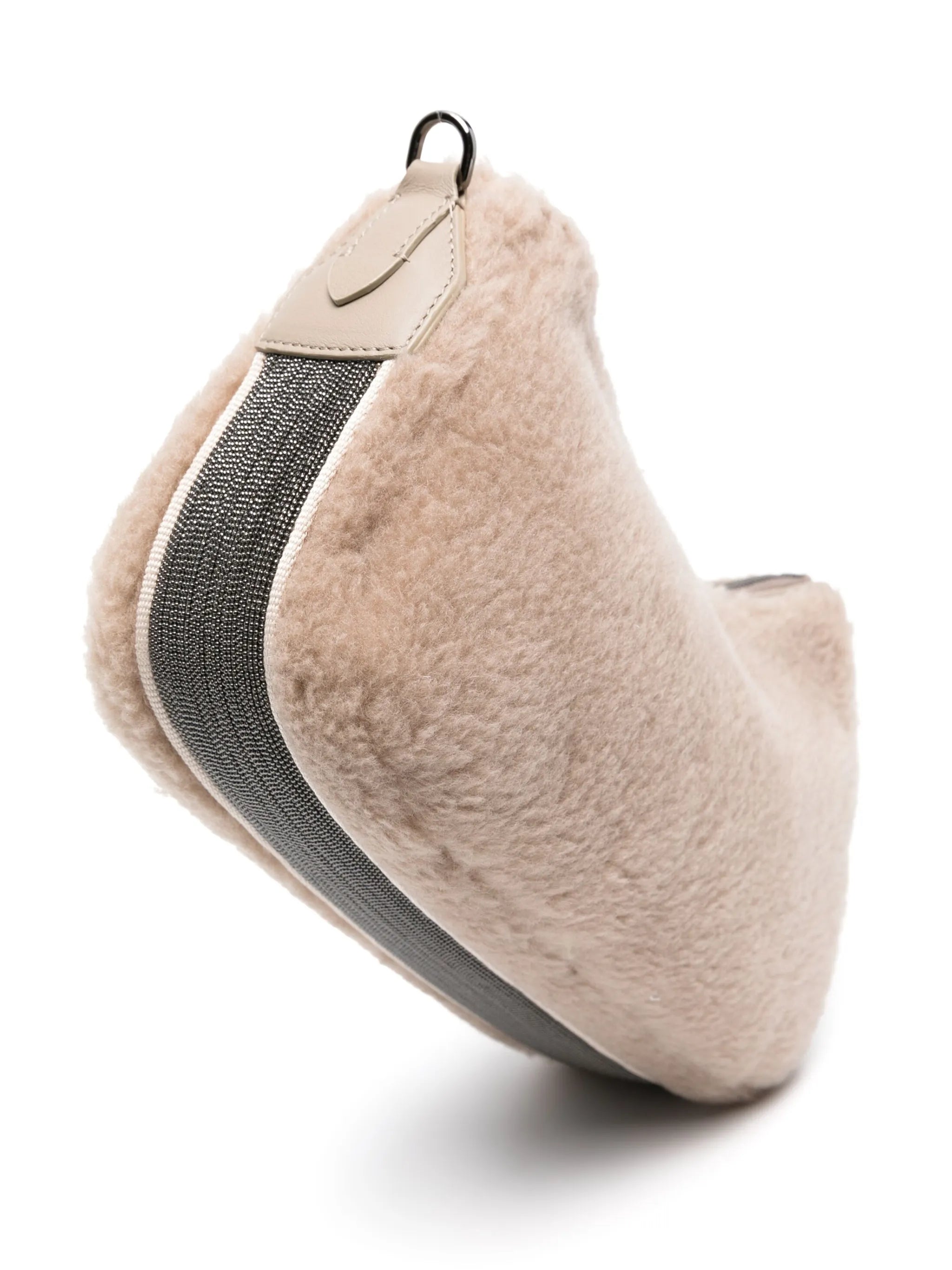 chain-detail shearling crossbody bag