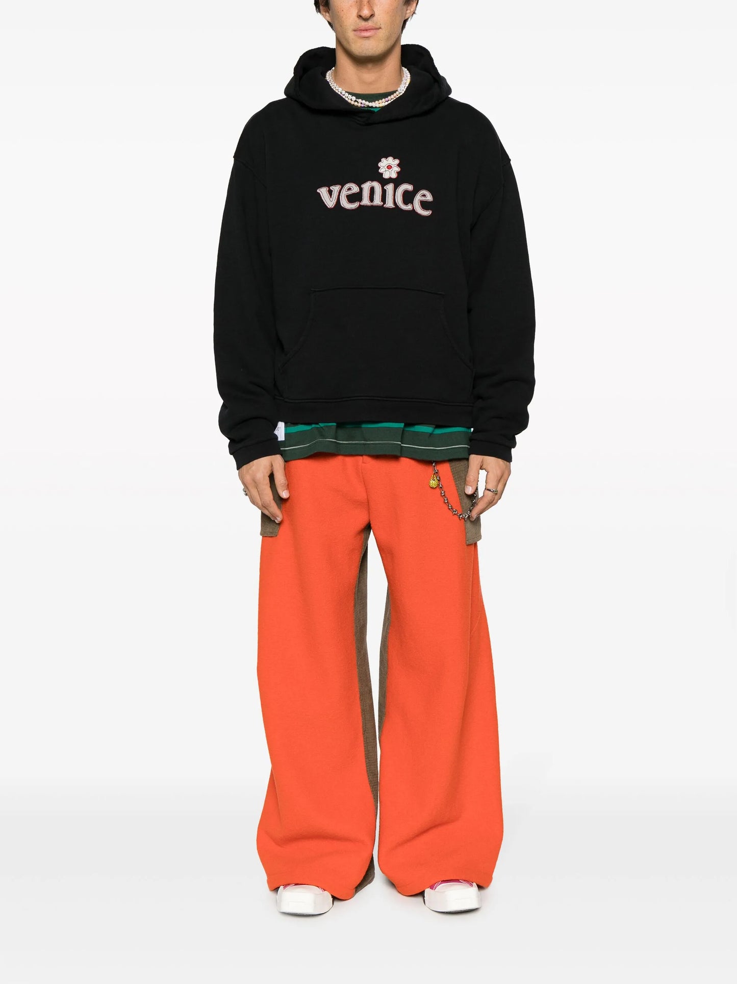 logo-patch cotton hoodie