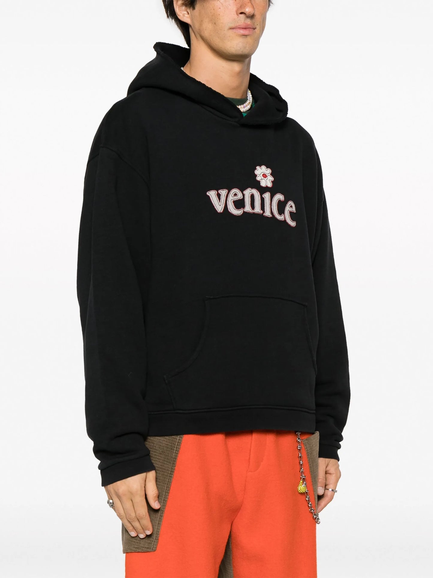 logo-patch cotton hoodie