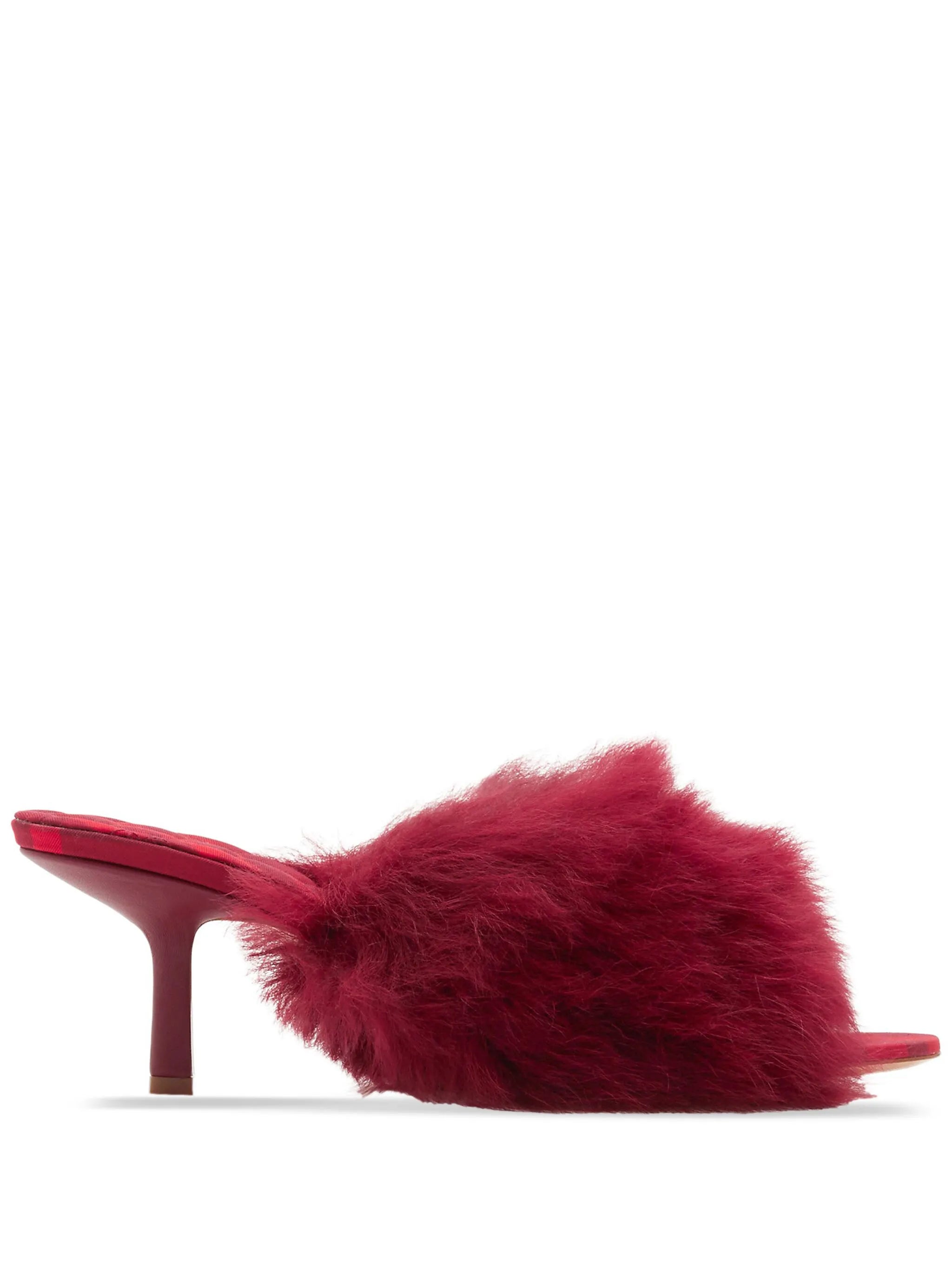 Jackie 65mm shearling sandals