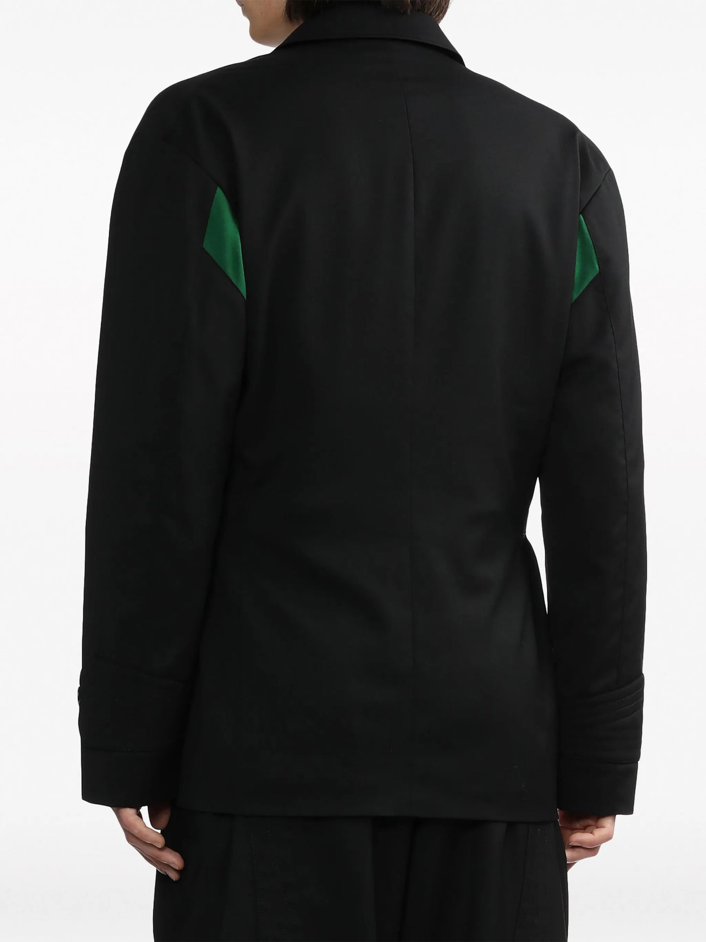 contrast-panel single-breasted blazer
