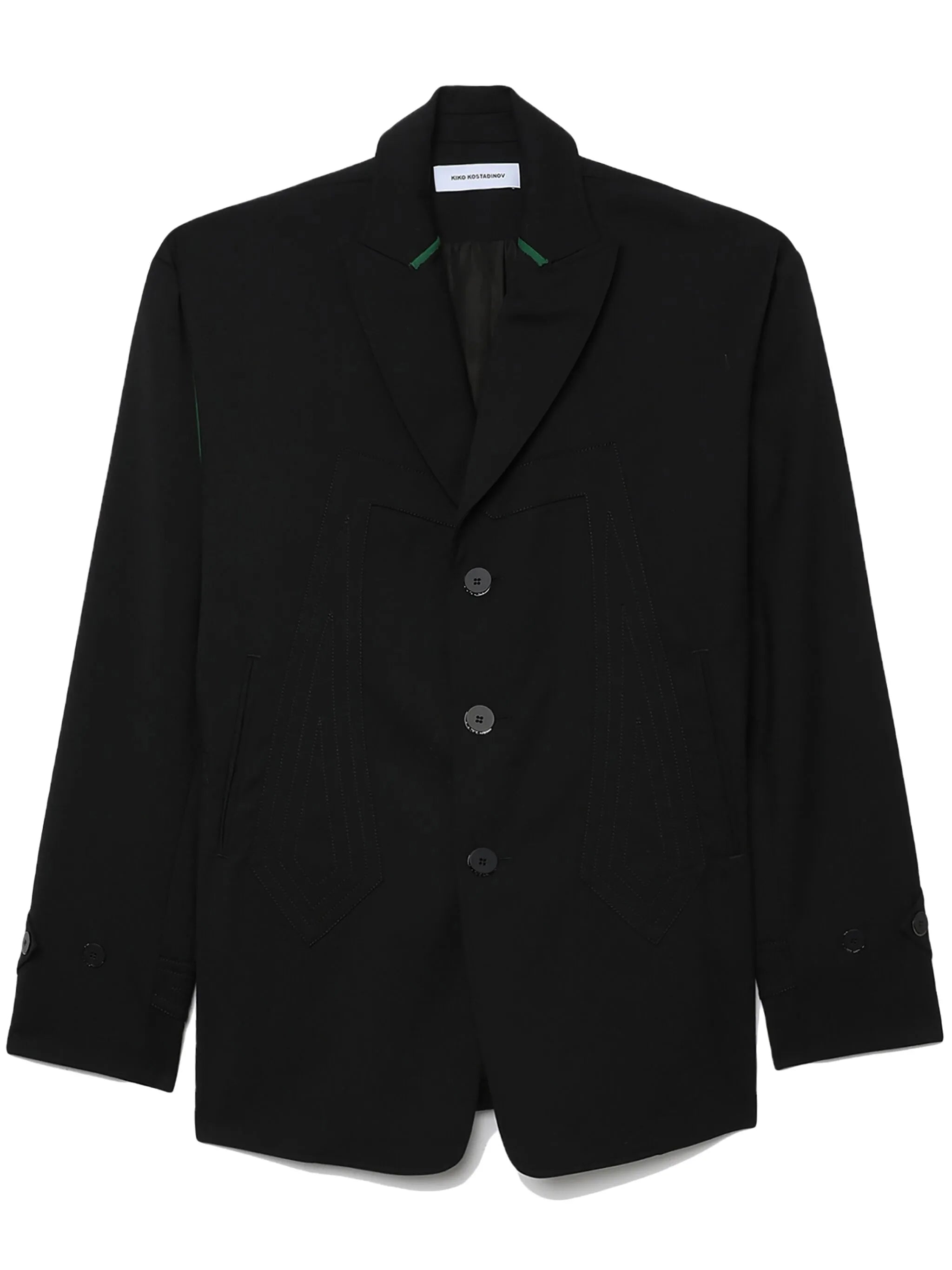 contrast-panel single-breasted blazer
