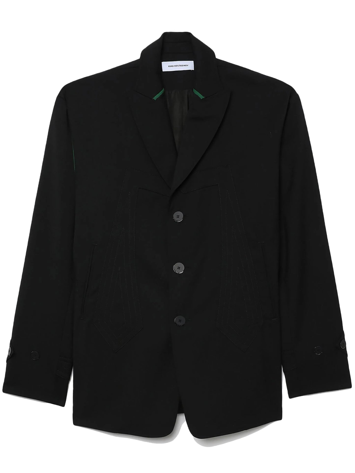 contrast-panel single-breasted blazer
