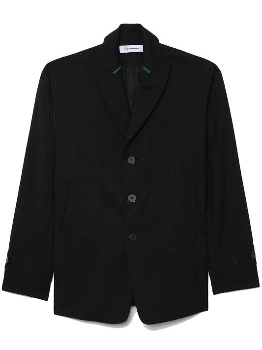 contrast-panel single-breasted blazer