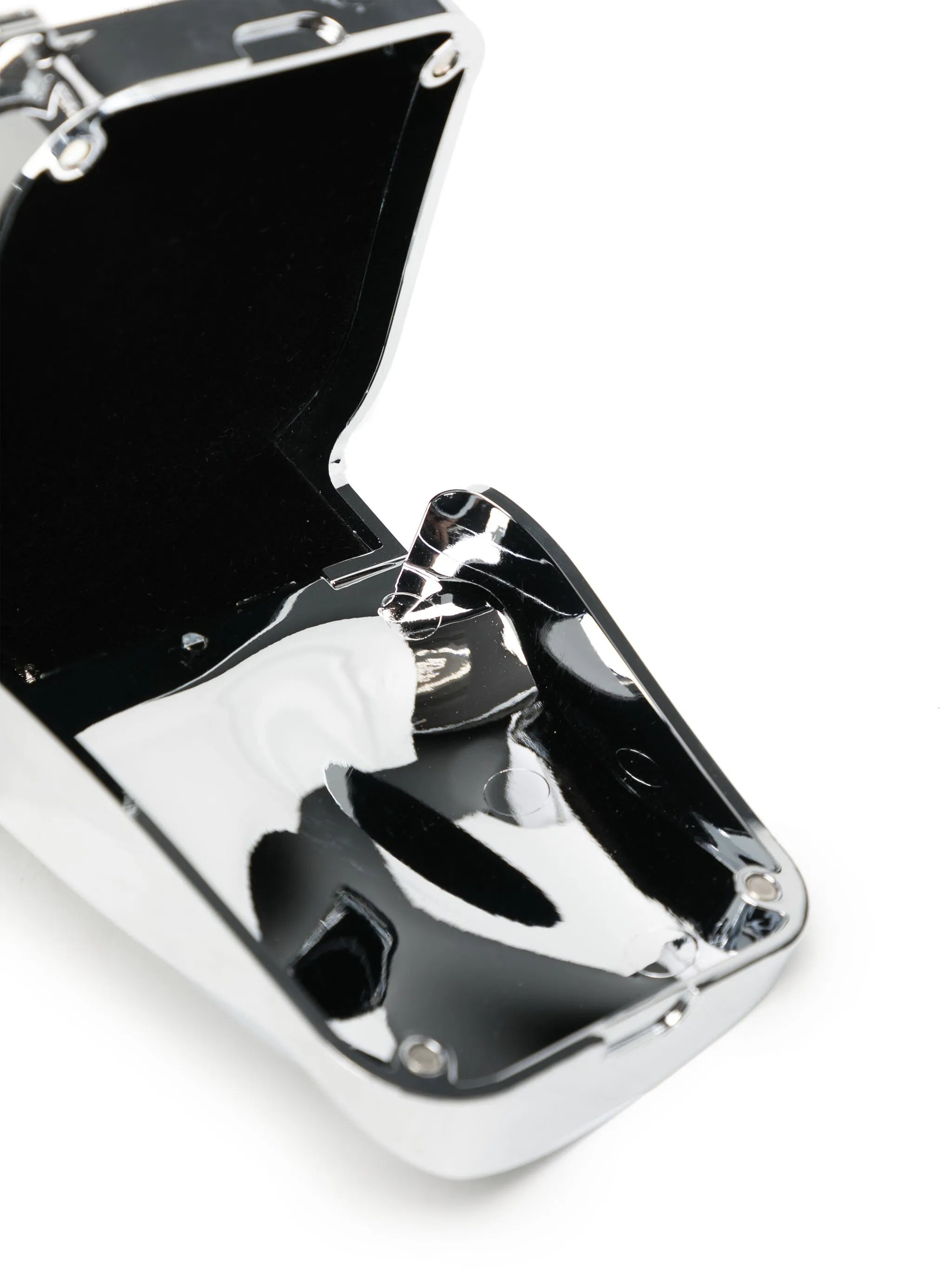 Chrome logo-engraved crossbody bag
