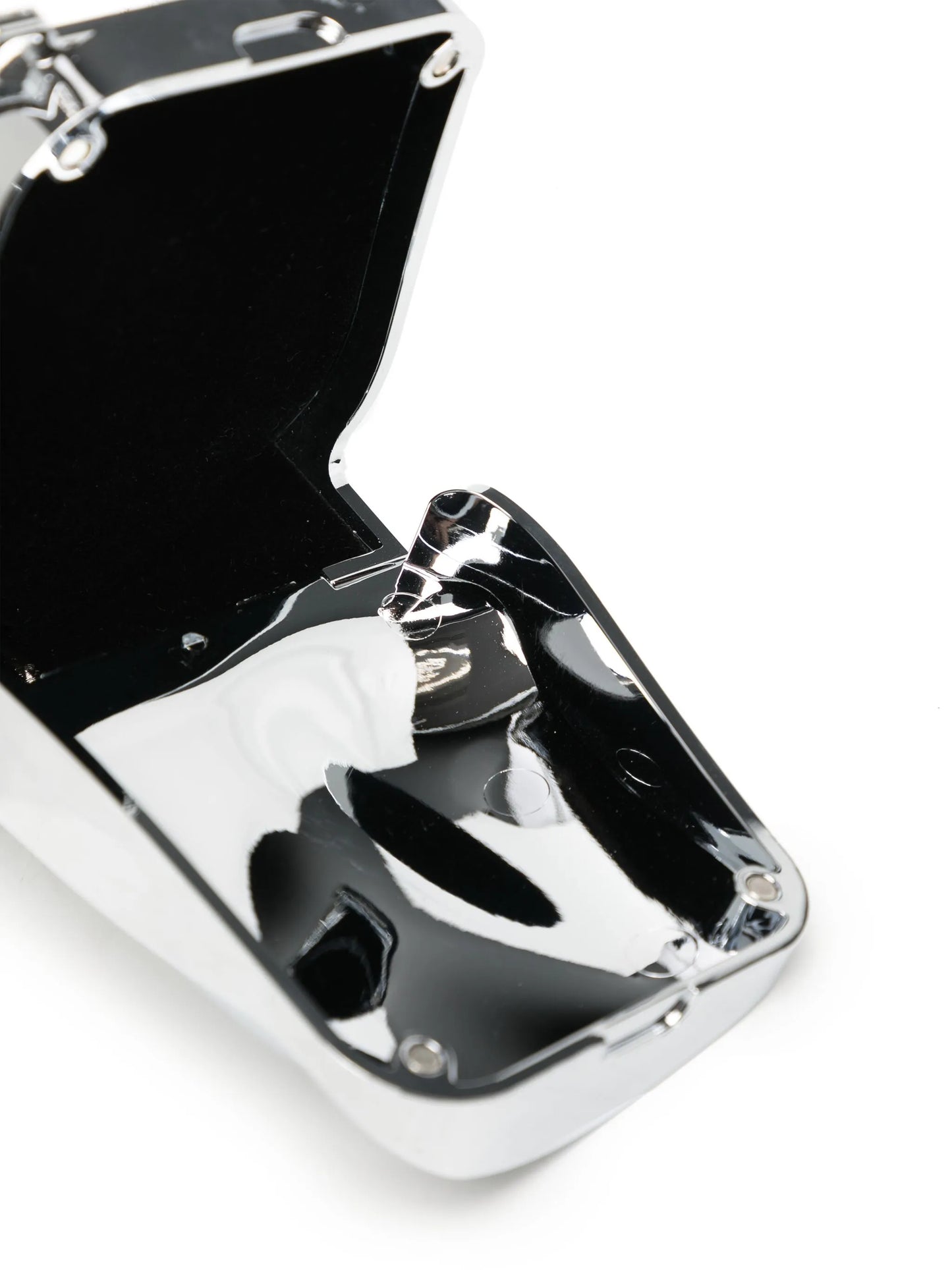 Chrome logo-engraved crossbody bag