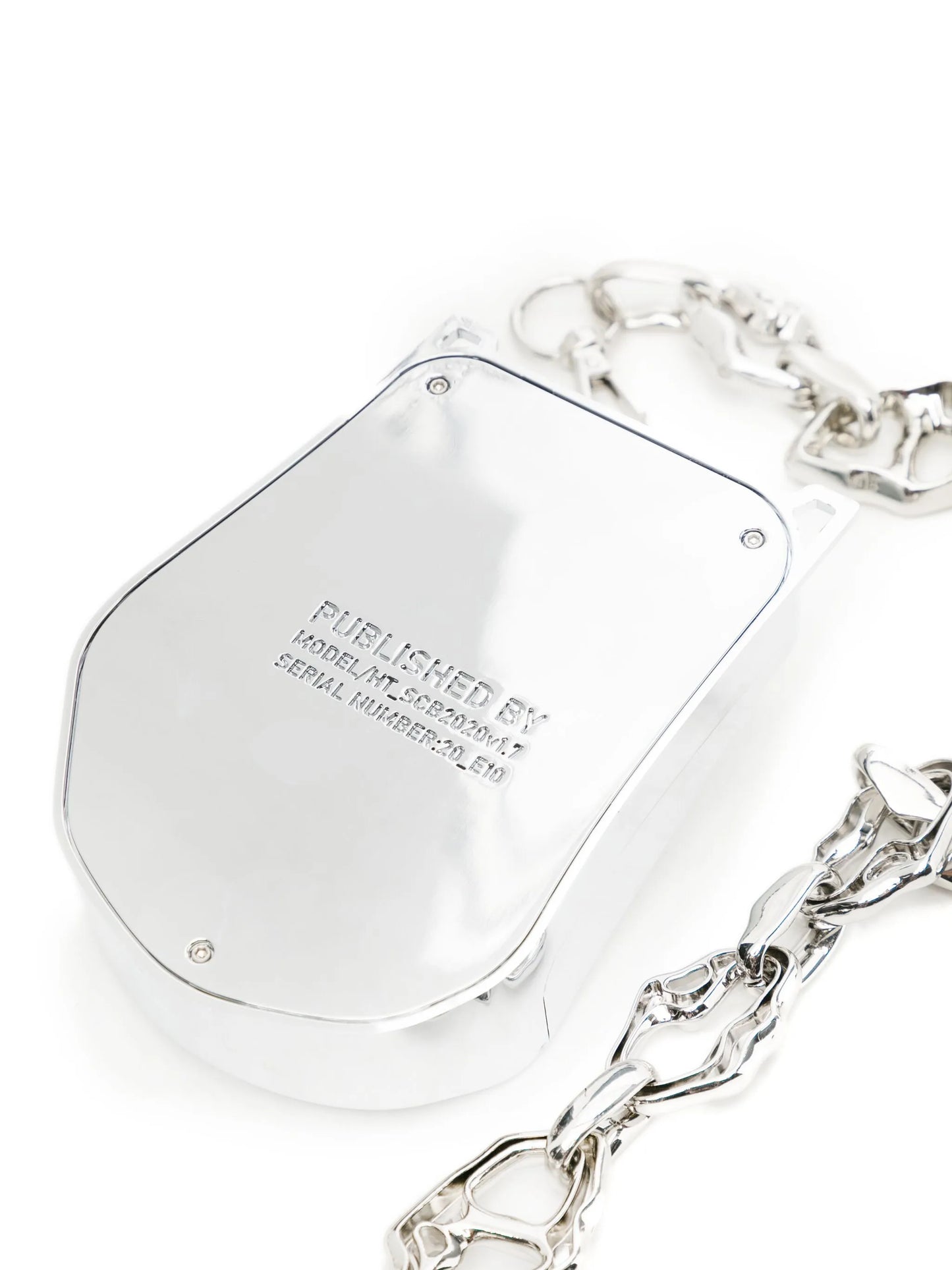 Chrome logo-engraved crossbody bag