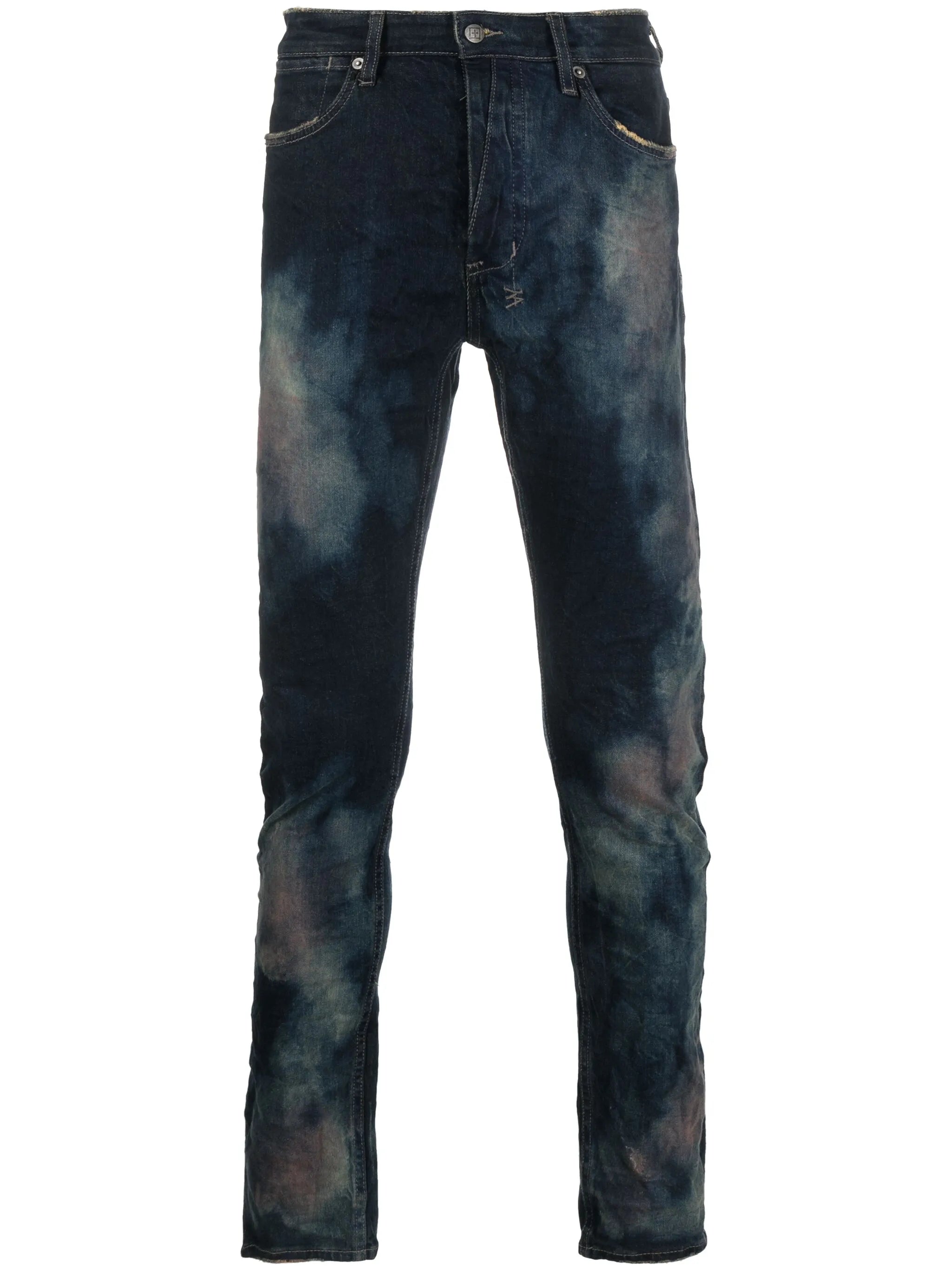 bleached-effect slim-cut jeans