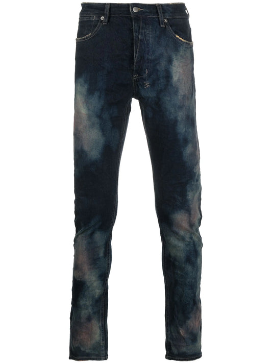 bleached-effect slim-cut jeans