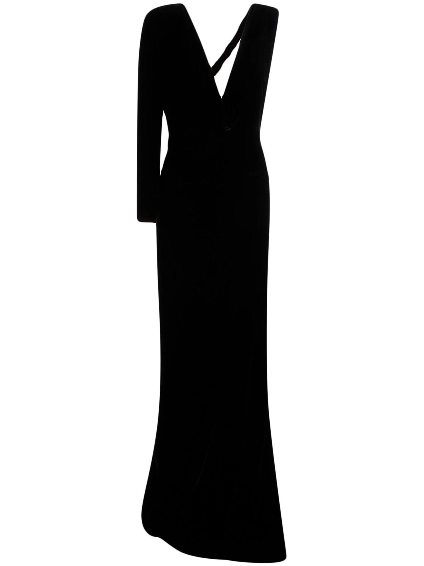 logo-lettering draped gown