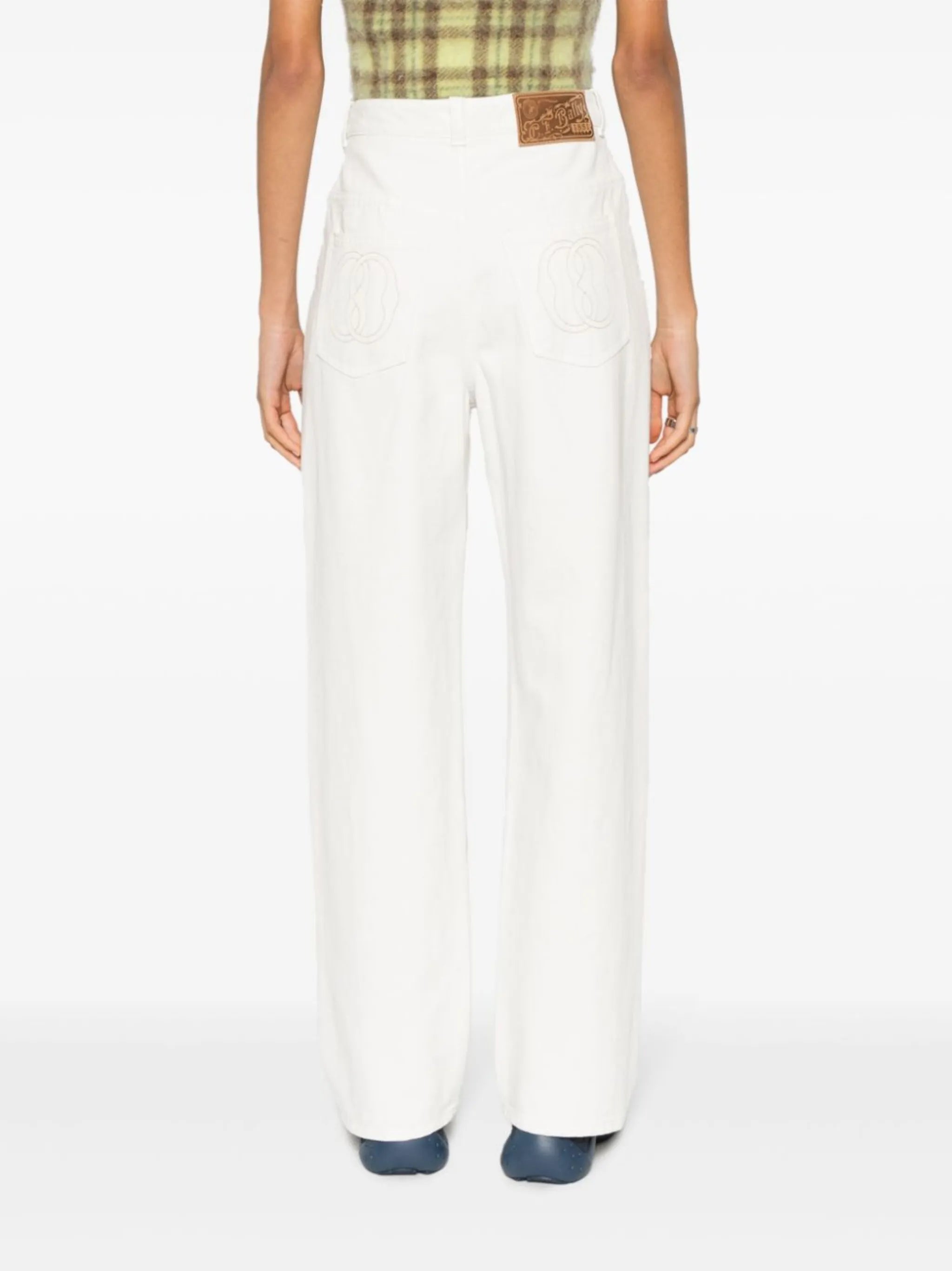high-waist wide-leg jeans
