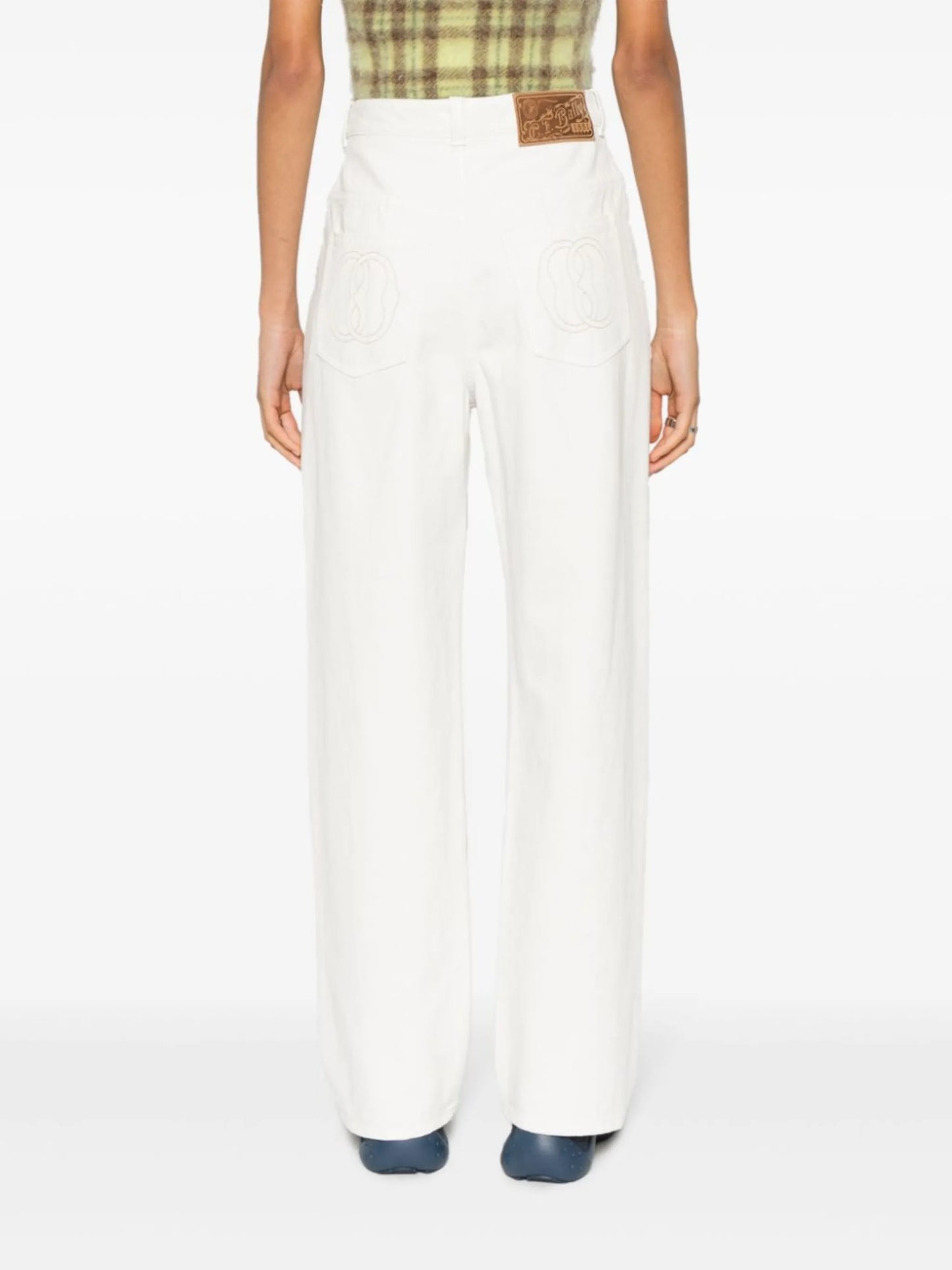 high-waist wide-leg jeans