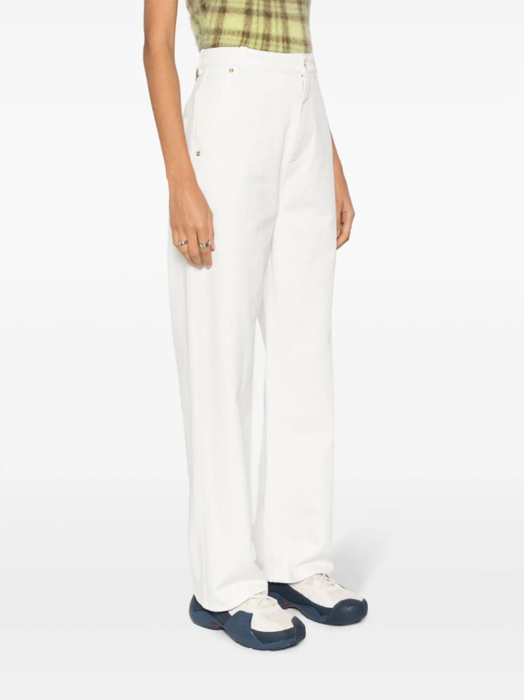 high-waist wide-leg jeans