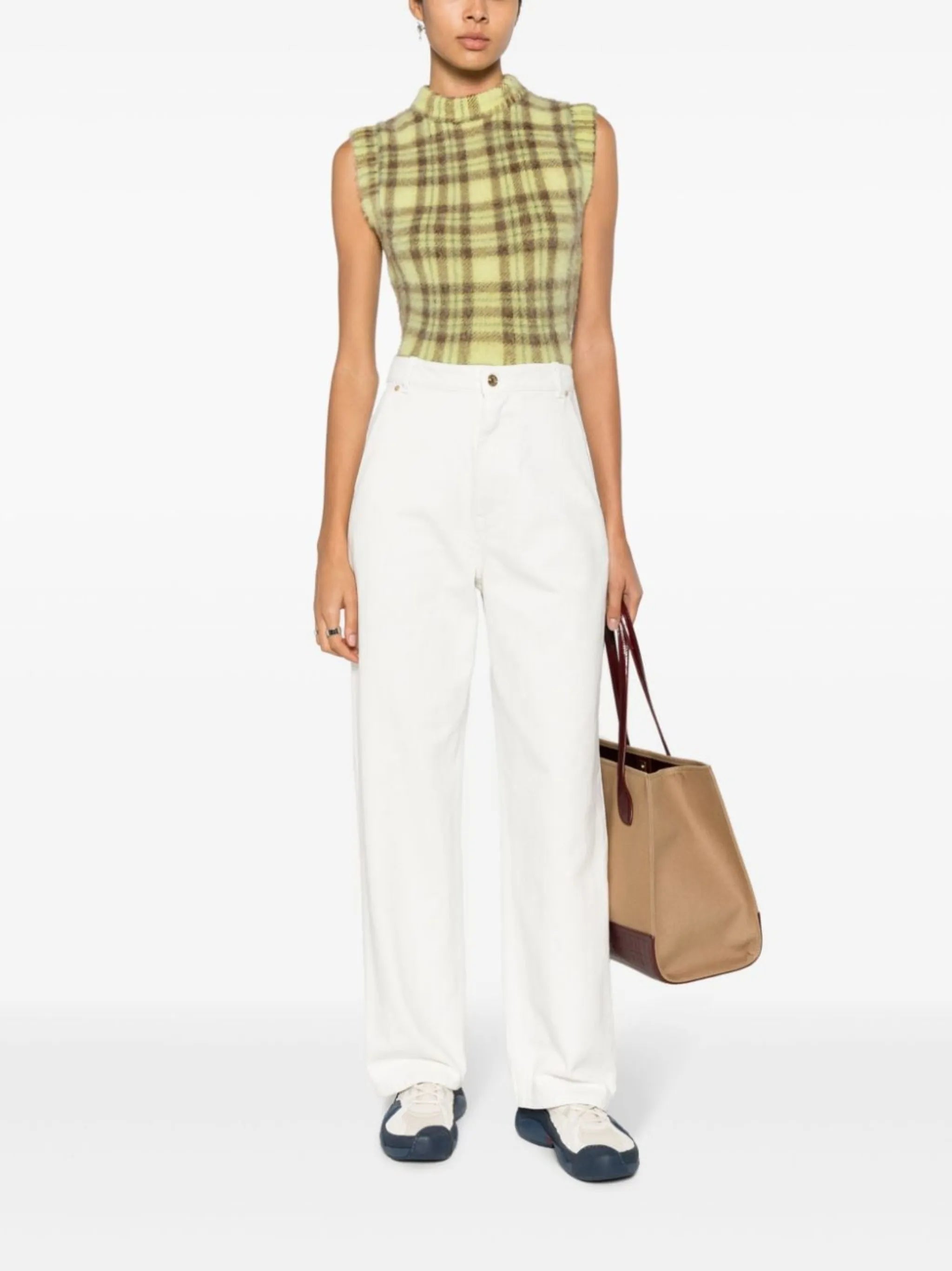 high-waist wide-leg jeans
